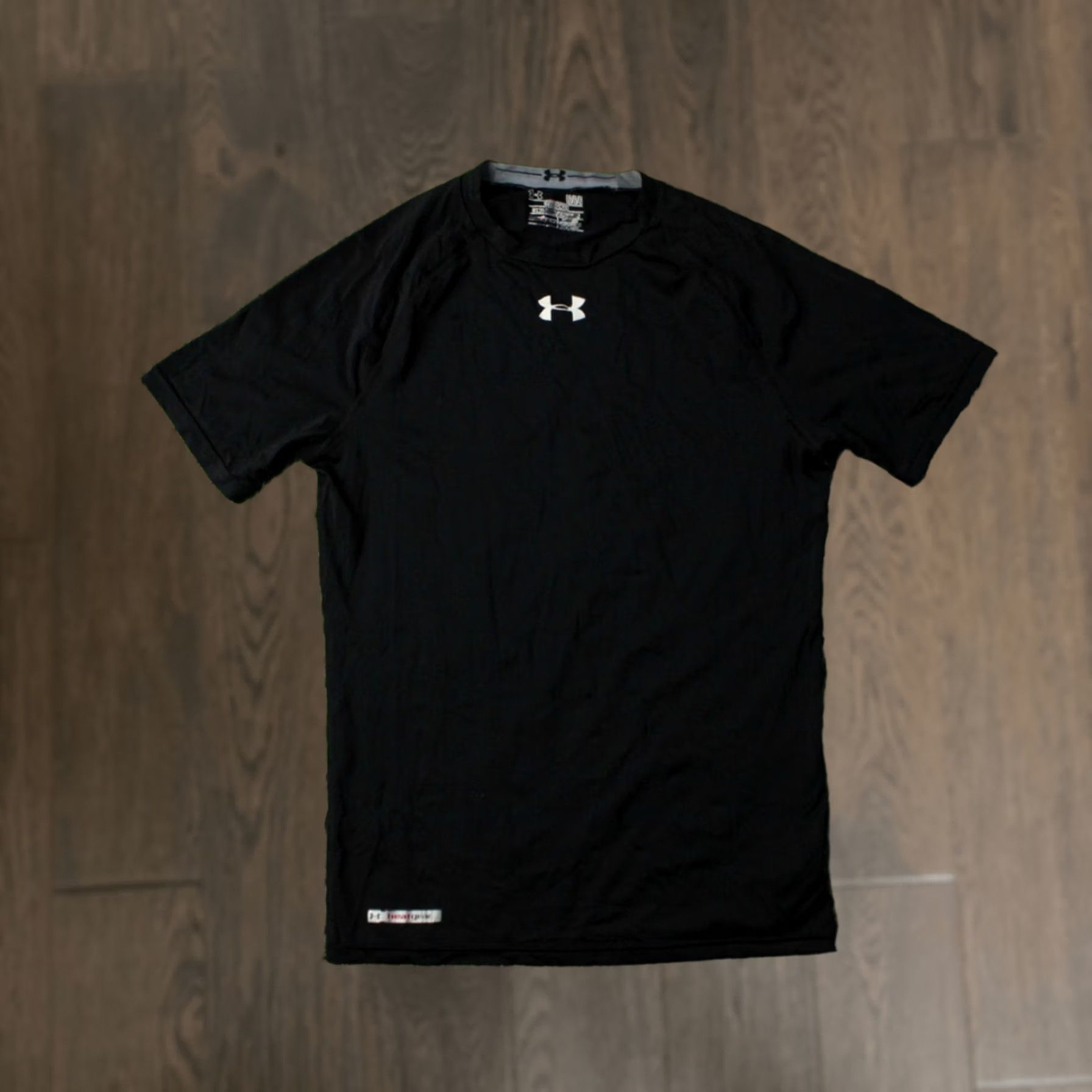Under Armour Under Armour HeatGear Shirt Men's T-Shirt Jersey 2014 L Black and Gray Short Sleeve Crew Neck CrossFit Performance Compression Shirt Size US L / EU 52-54 / 3 - 1 Thumbnail