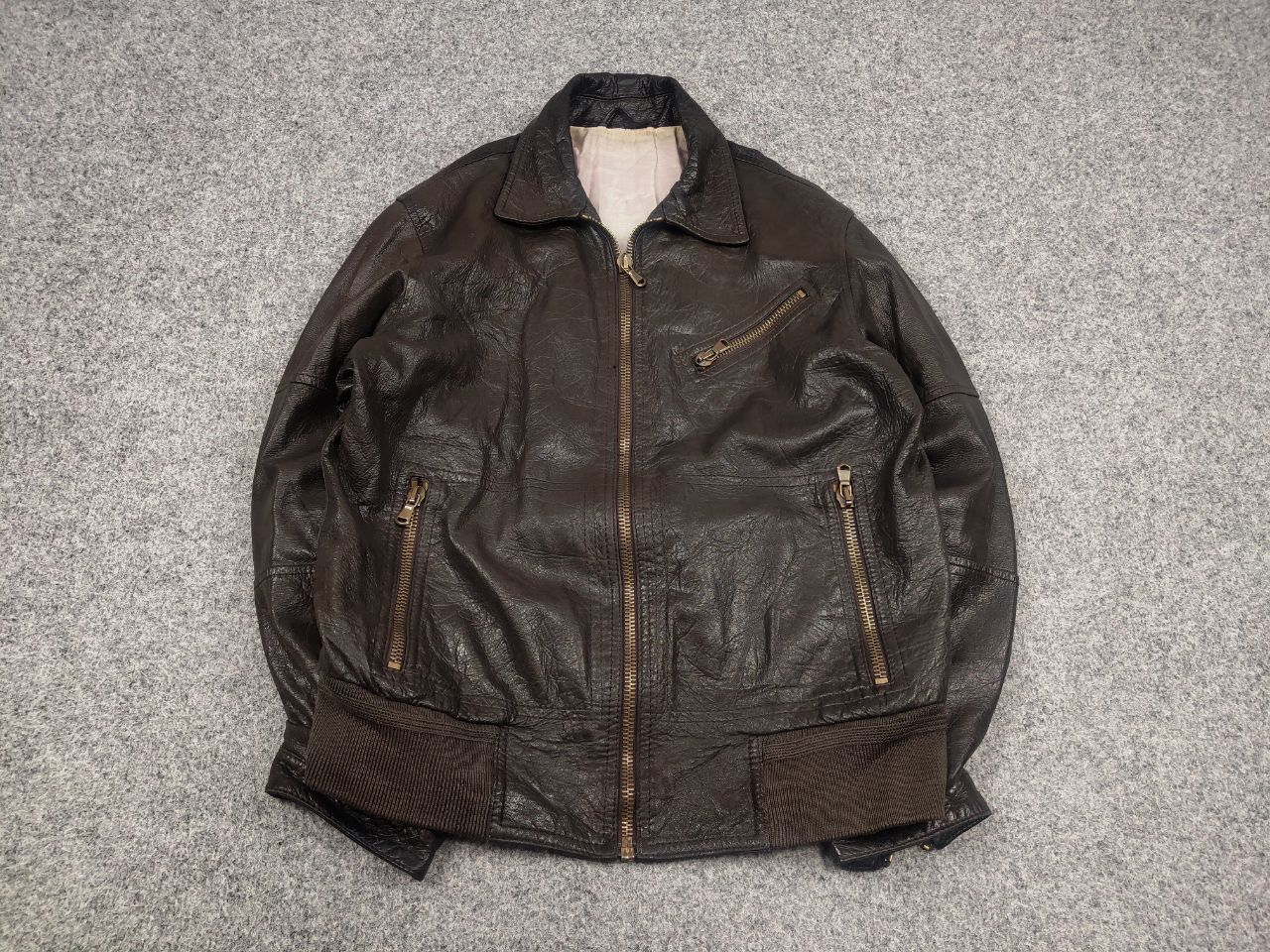 Brian Dales Brian Dales Dark Brown leather Zip Pocket Vintage Jacket Size US M / EU 48-50 / 2 - 2 Thumbnail