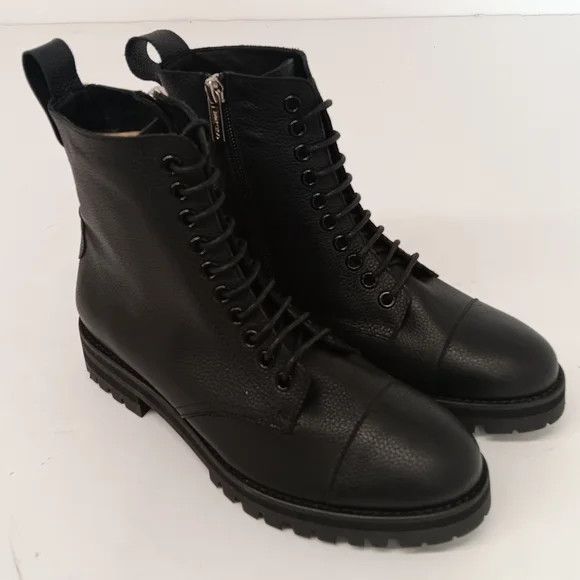 Jimmy Choo Jimmy Choo Halden Pebbled Leather Combat Boots - EU36/US6 Size US 6 / IT 36 - 3 Thumbnail
