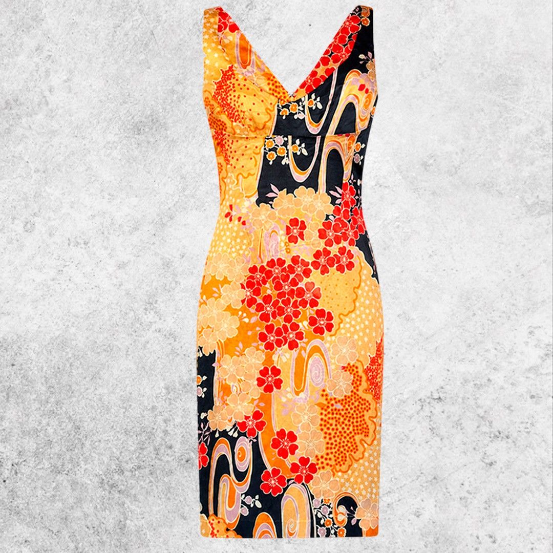 Dolce & Gabbana Dolce & Gabbana Dress 2000s Archive Y2K Floral Kimono Satin Size M / US 6-8 / IT 42-44 - 2 Thumbnail