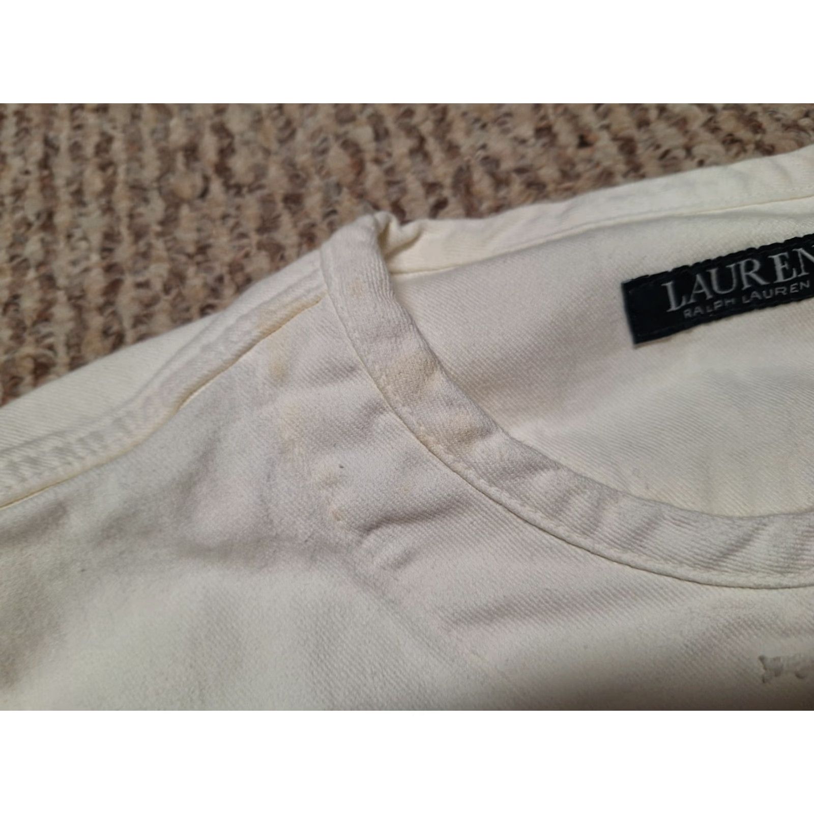 Ralph Lauren Womens Lauren Ralph Lauren Denim Western Jean Jacket L White Western Denim Nwt Collar Staining Read See Photos L Size 36" / US 14 / IT 50 - 3 Thumbnail