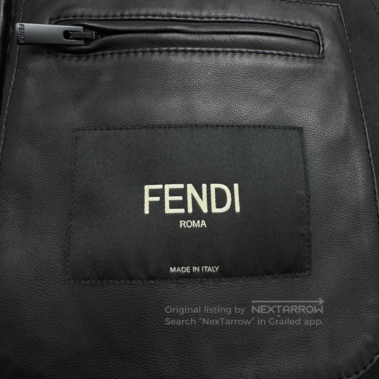 Fendi Fendi Logo Patch Leather Jacket. Size US L / EU 52-54 / 3 - 3 Thumbnail
