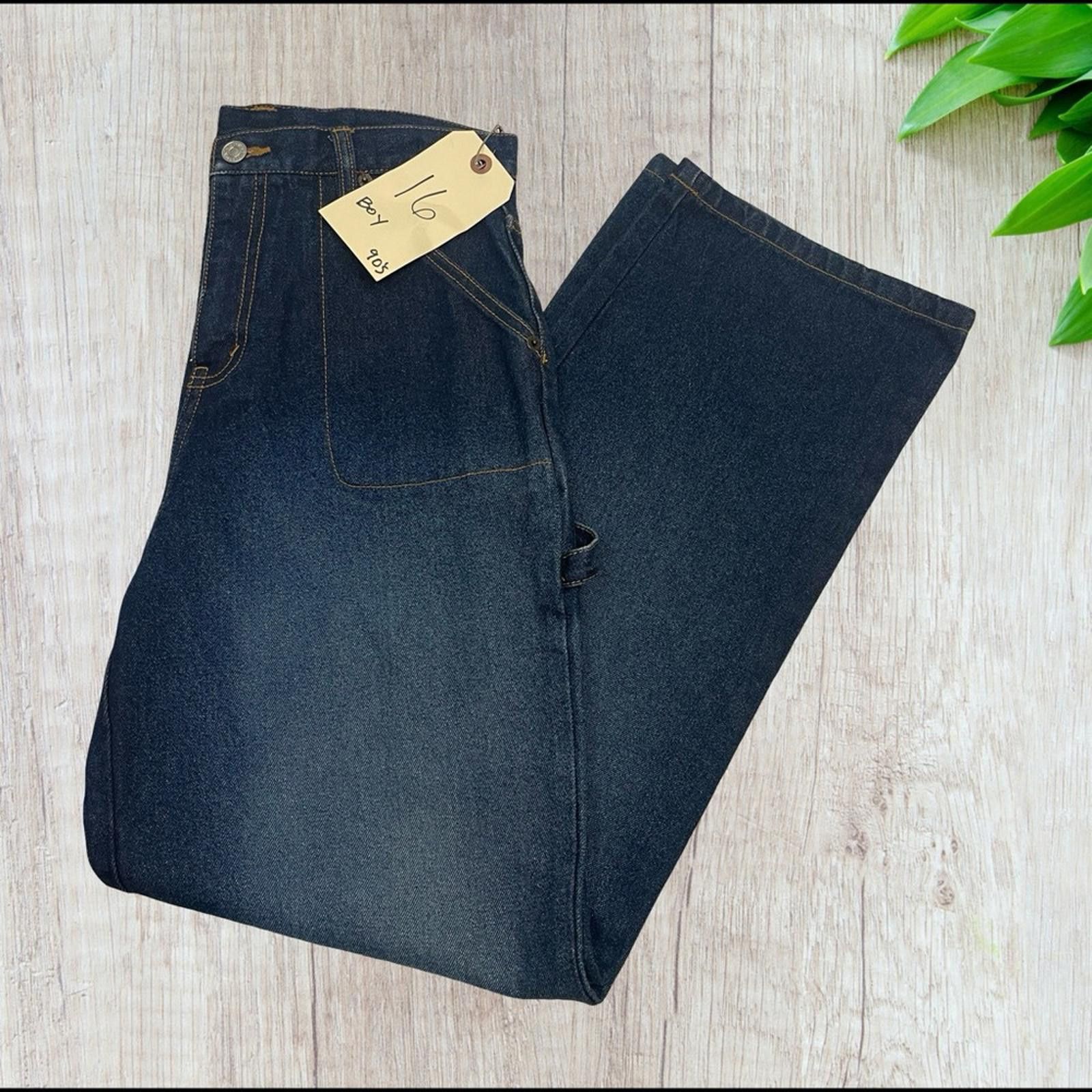 Levi's Women's Levi's Dark Blue Denim Cargo Jeans size 16 Size 38" / US 16 / IT 52 - 4 Thumbnail