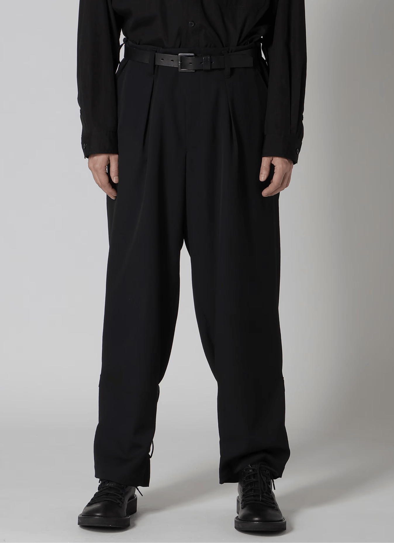 Yohji Yamamoto Yohji Yamamoto Pour Homme - W/Gabardine Hem Belt Pants Size US 30 / EU 46 - 8 Thumbnail