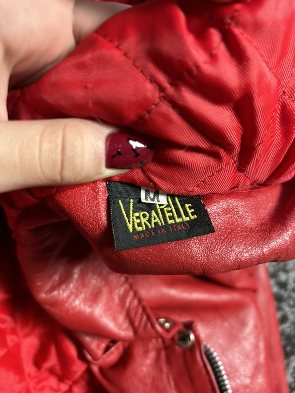 Japanese Brand × Vera Pelle Red leather biker jacket Vera Pelle with silver buckle Size M / US 6-8 / IT 42-44 - 11 Thumbnail