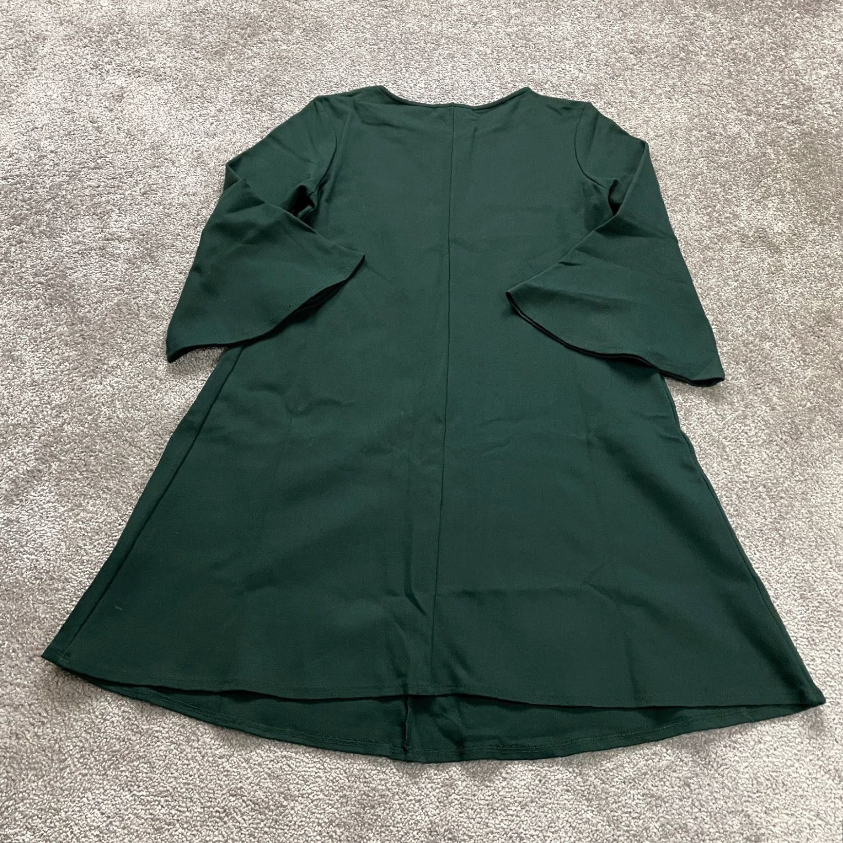 Bell VINTAGE Isabella Oliver Green Midi Shift Dress Women 3 Bell Sleeve Business Casual Fall Spring Summer Size XS / US 0-2 / IT 36-38 - 2 Thumbnail