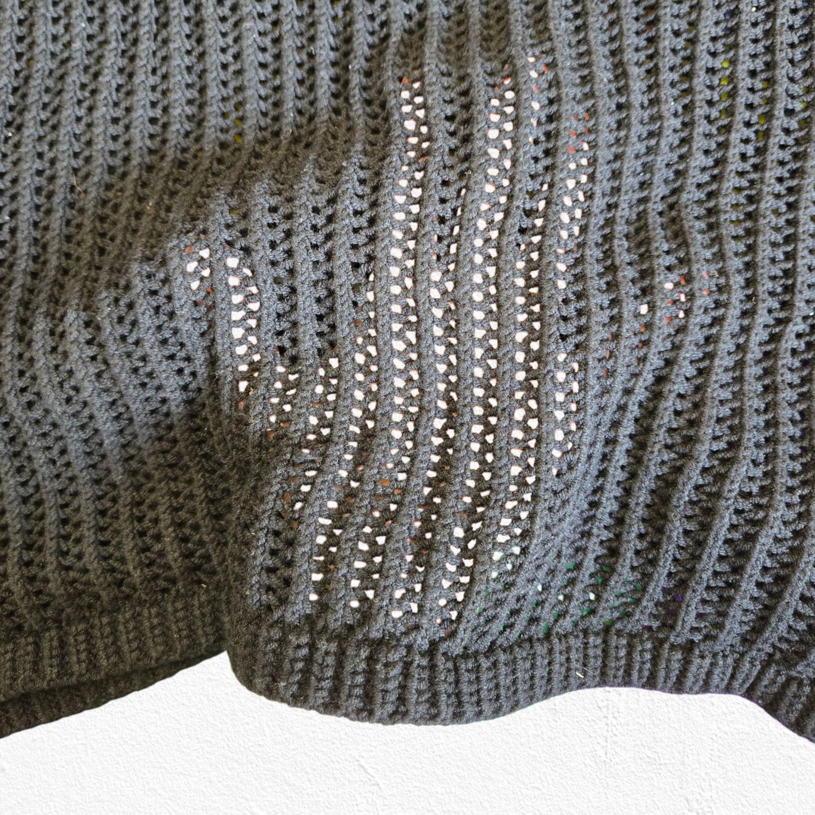 Chicos Chico’s Black White Open Knit Sweater Size Medium Size M / US 6-8 / IT 42-44 - 5 Thumbnail