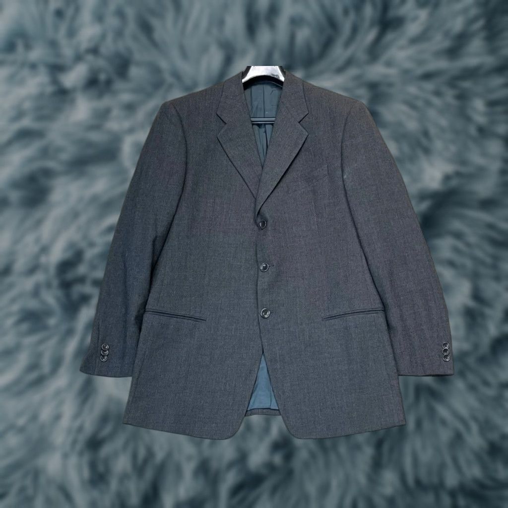 Armani Armani Collezioni Sport Coat Jacket 52R Gray Wool Mens Blazer Notch Lapel 3-Button Ventless Made in Italy Regular Size Size 52R - 1 Thumbnail
