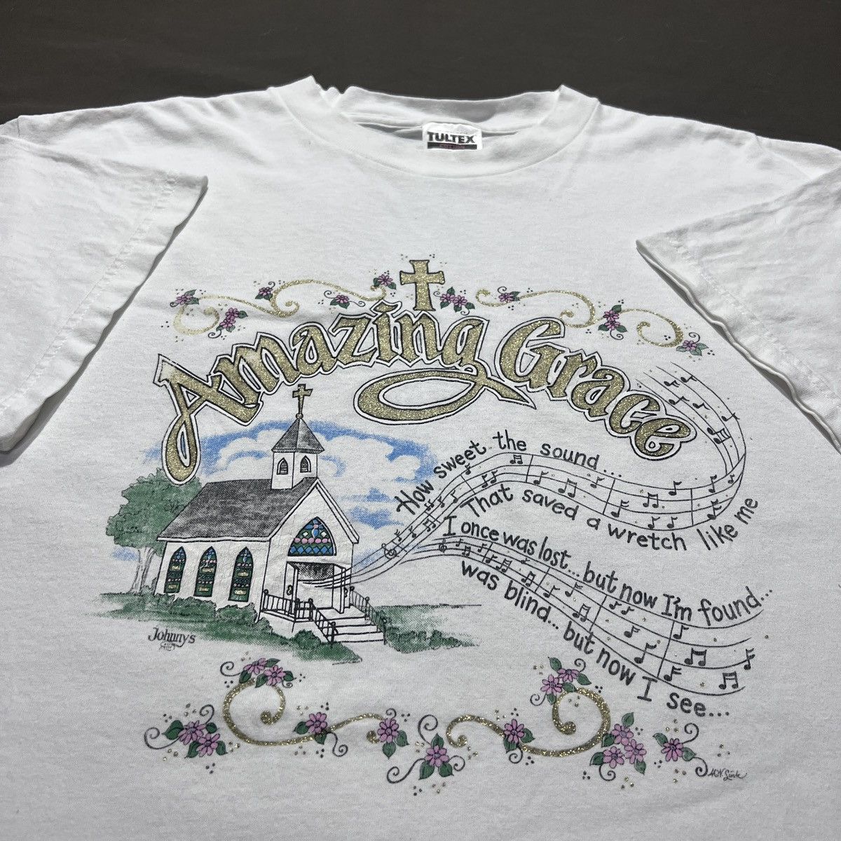 Vintage Vintage 90s Amazing Grace God Jesus Bible Holy Tee XL Size US XL / EU 56 / 4 - 1 Thumbnail