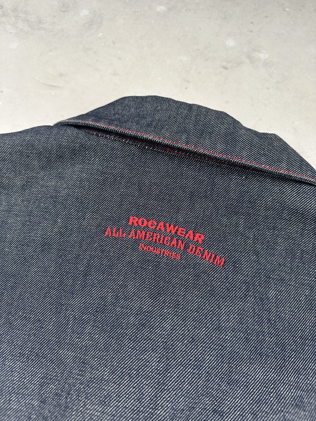 Rocawear × Vintage RocaWear oversized raw denim jacket embroidered logo Size US XL / EU 56 / 4 - 8 Thumbnail