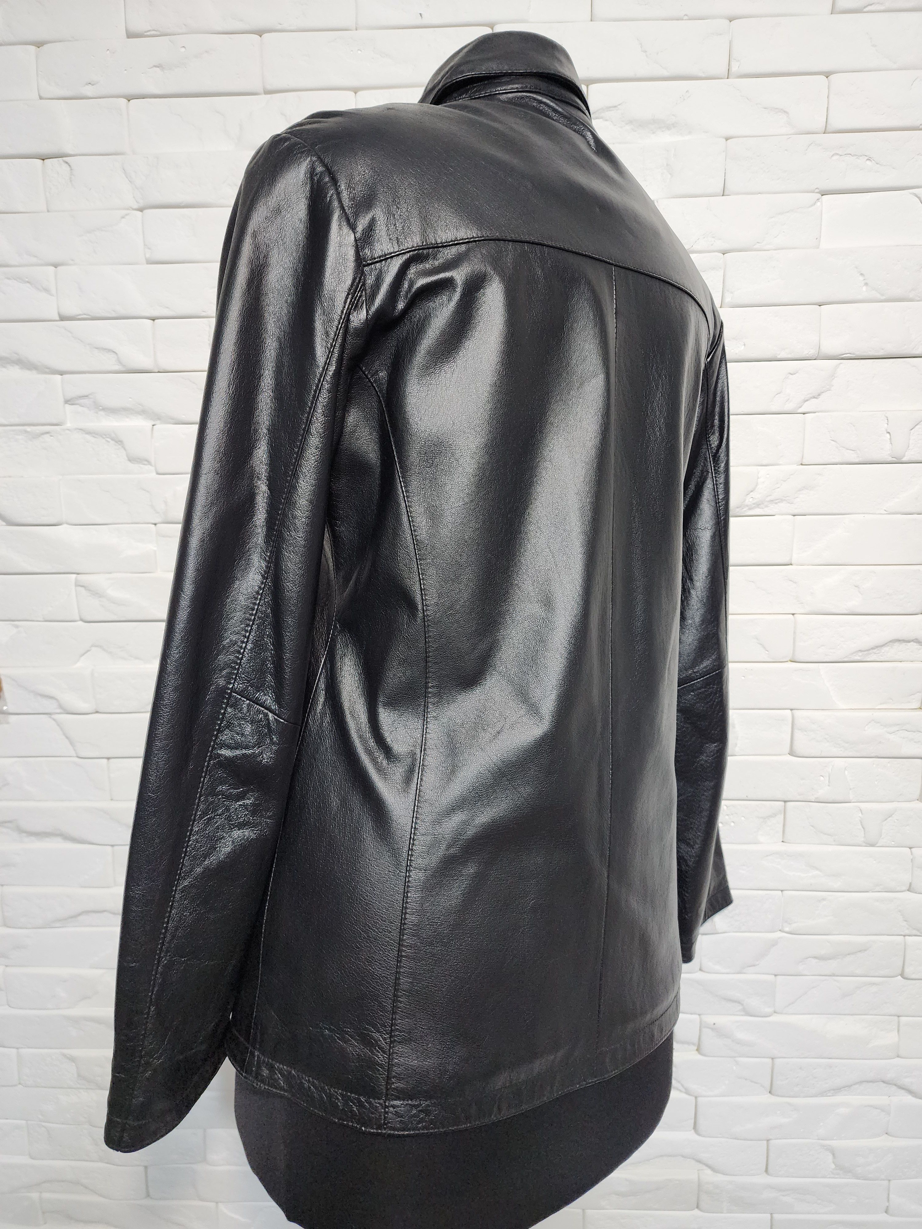 Other Women's Black Leather Jacket: Buttons Front Size M / US 6-8 / IT 42-44 - 6 Thumbnail