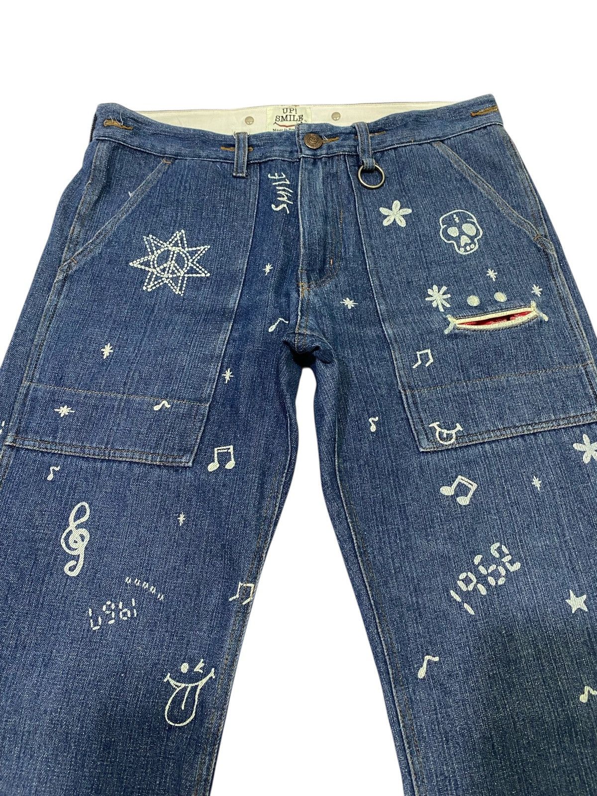 Japanese Brand Japanese Brand X Up Smile painted jeans Size US 34 / EU 50 - 9 Thumbnail
