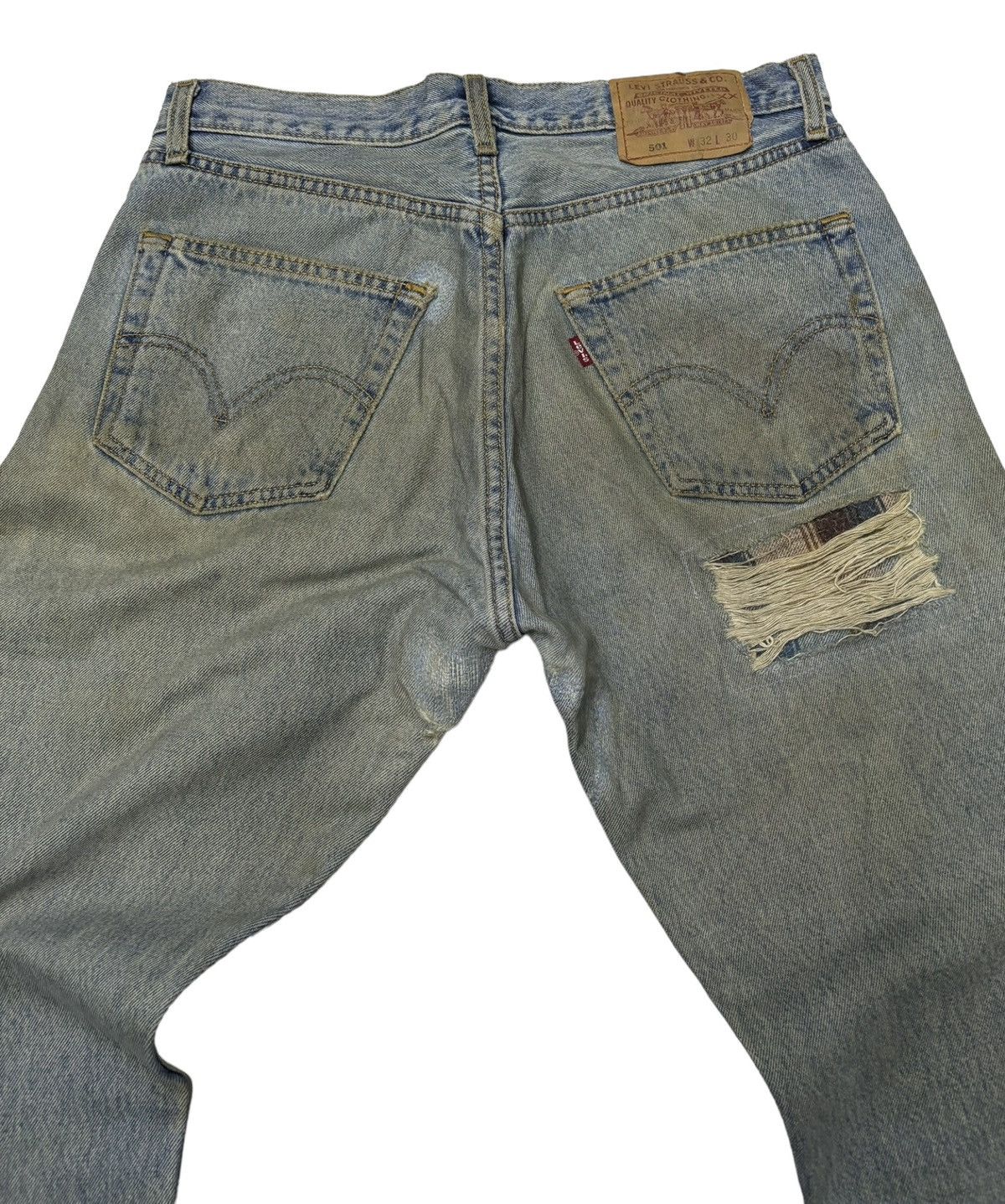 Levi's RARE‼️LEVIS 501 VINTAGE DISTRESS PATCHWORK DENIM Size US 32 / EU 48 - 10 Thumbnail