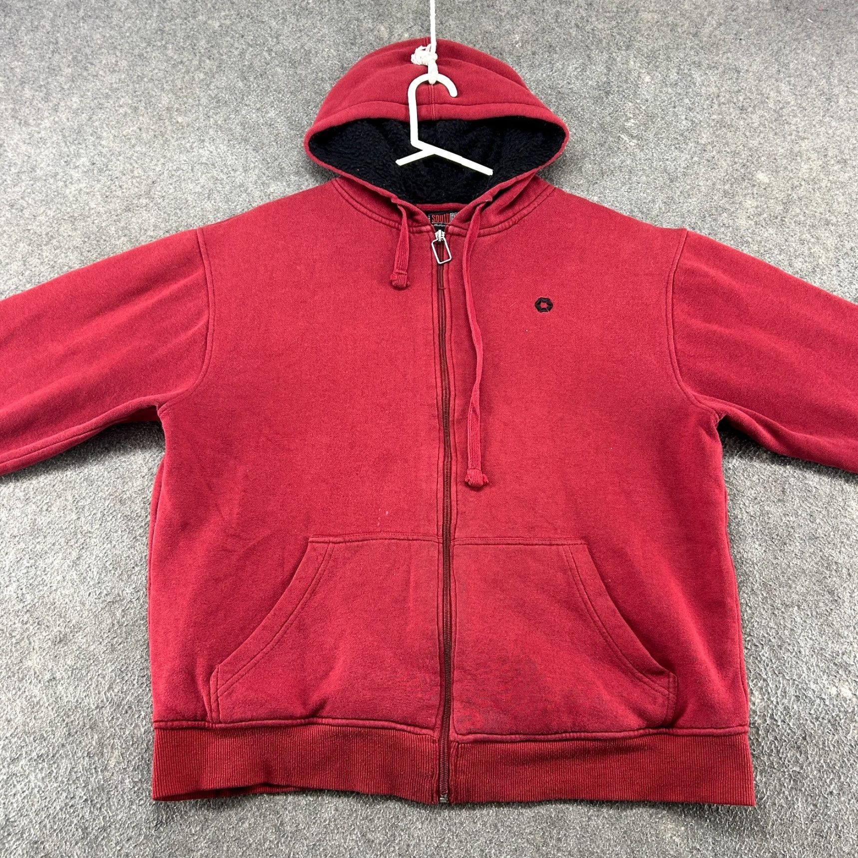 Southpole VINTAGE Southpole Hoodie Mens L Red Full Zip Sherpa Fleece Lined Skater Logo Y2K Size US L / EU 52-54 / 3 - 4 Thumbnail