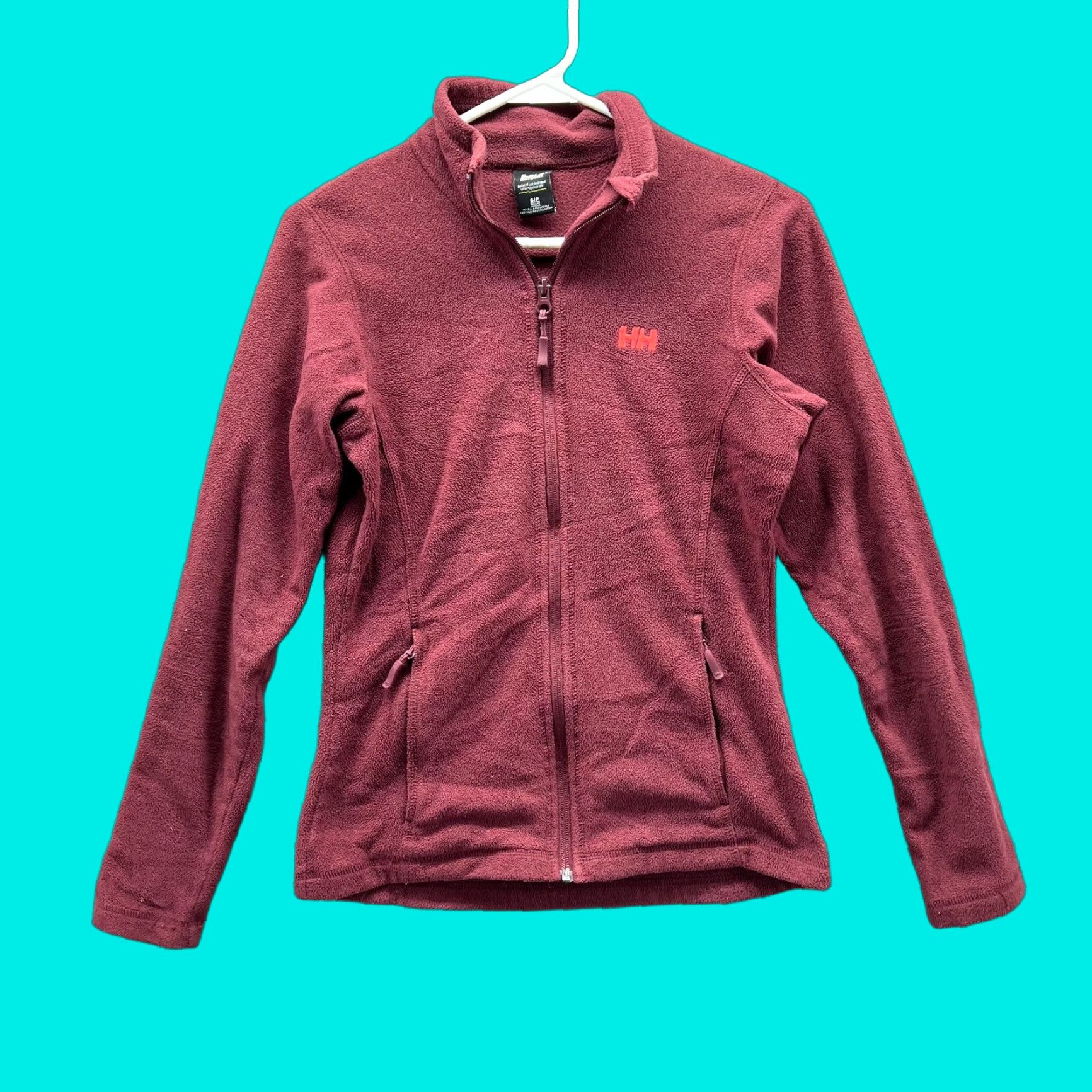 Helly Hansen VINTAGE Helly Hansen Sweater Women Small Burgundy Red Full Zip Fleece Jacket Full Zip Size S / US 4 / IT 40 - 1 Thumbnail