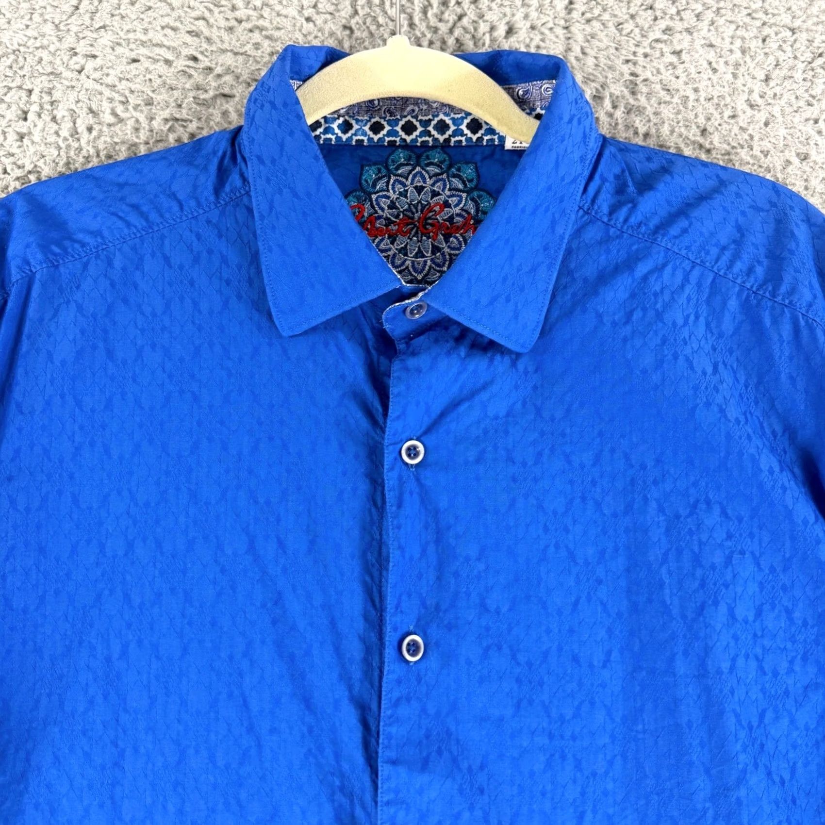 Robert Graham Robert Graham Shirt Mens 2XL Blue Jacquard Long Sleeve Button Down Classic Fit Size US XXL / EU 58 / 5 - 2 Thumbnail