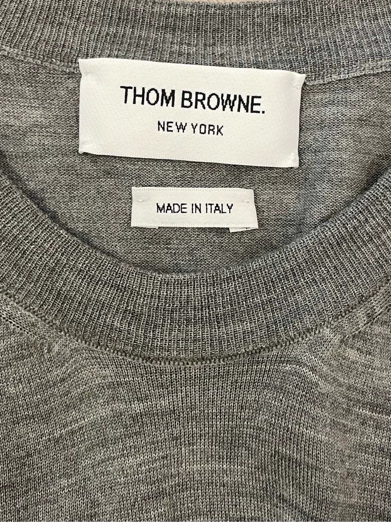 Thom Browne Thom browne Gray four-striped round-neck wool sweater 2504- Size US XS / EU 42 / 0 - 5 Thumbnail
