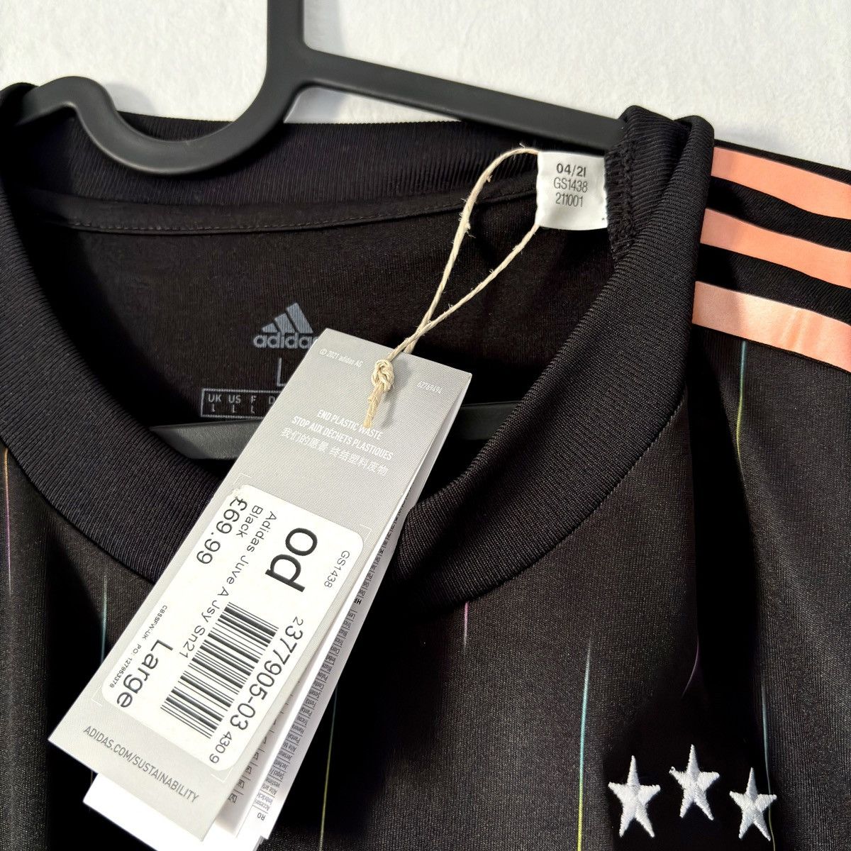 Adidas 2021 2022 NEW Ronaldo Juventus Adidas Away Kit Soccer Jersey Size US L / EU 52-54 / 3 - 6 Thumbnail