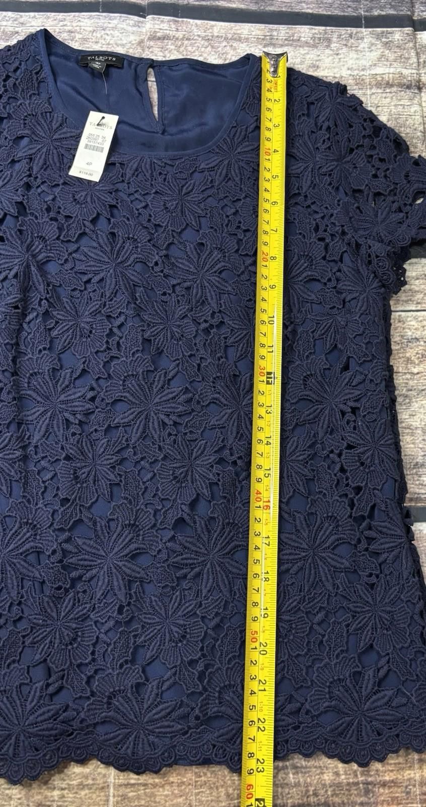 Other Talbots Top Womens 4P Floral Lace Lined Short Sleeve $119 Size S / US 4 / IT 40 - 10 Thumbnail