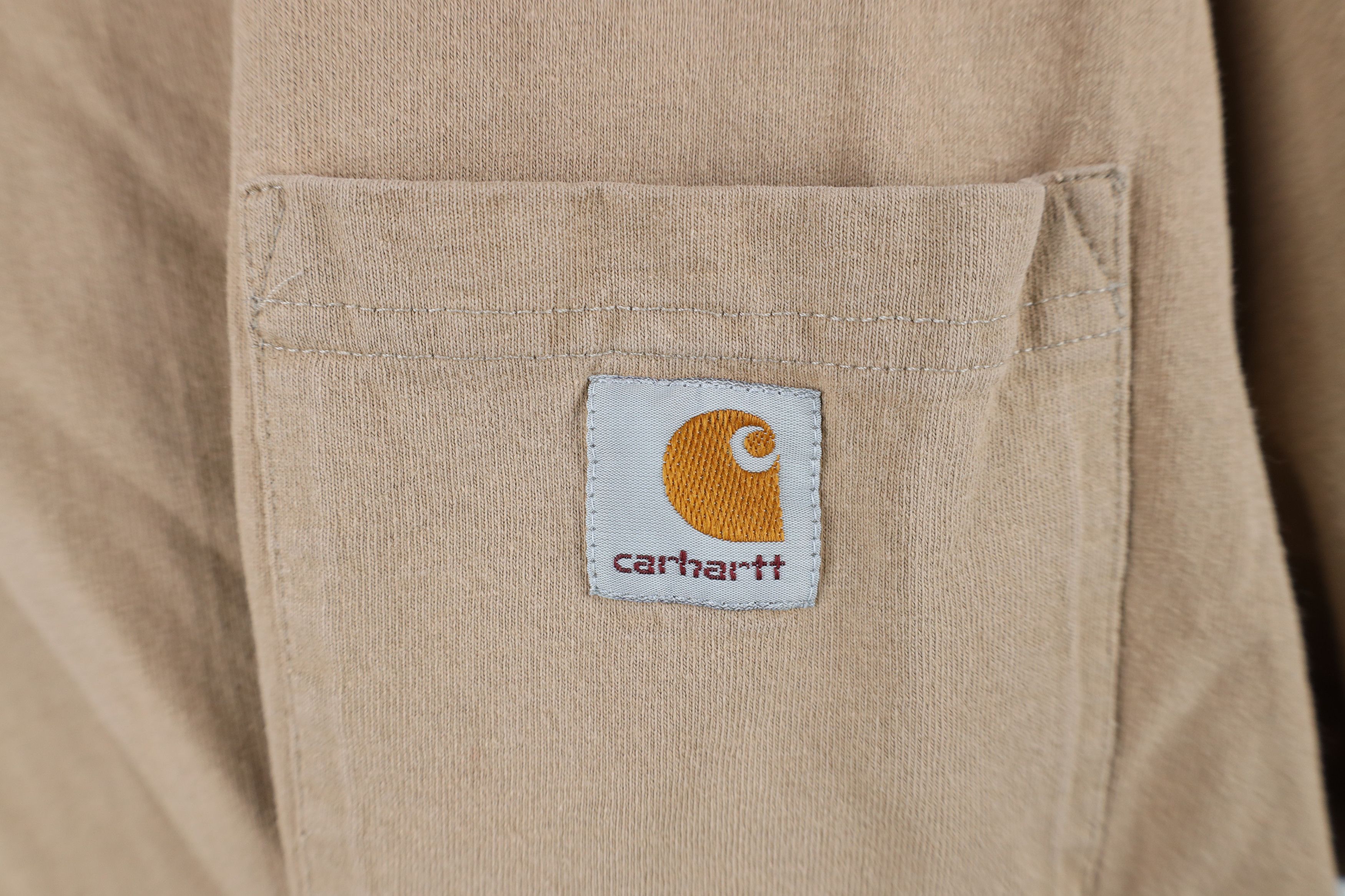 Carhartt × Vintage Vintage Y2K Carhartt Spell Heavy Cotton Pocket T-Shirt Khaki Size US XXL / EU 58 / 5 - 4 Thumbnail