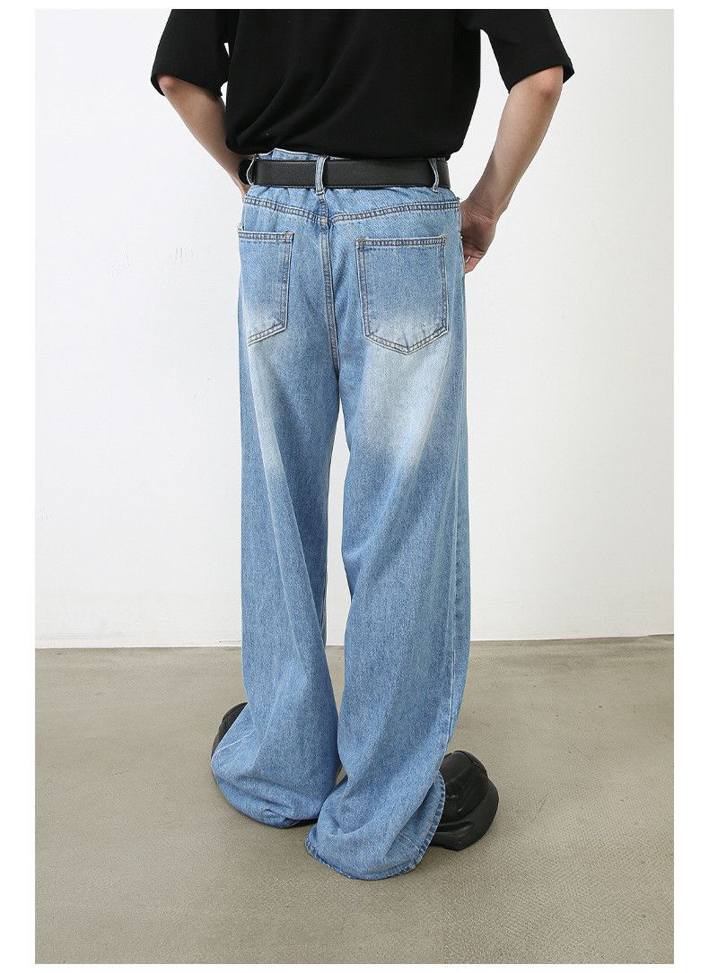 Japanese Brand American retro men's mid-rise washed loose straight jeans Size US 32 / EU 48 - 5 Thumbnail
