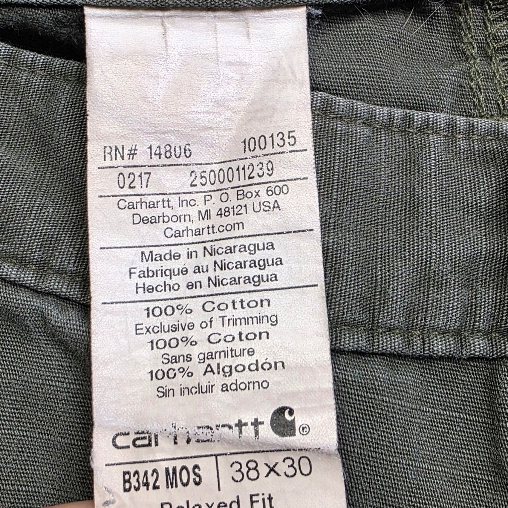 Carhartt Carhartt Pants Mens Relaxed Fit Ripstop Cargo Moss Green B342 MOS 38x30 Faded Size US 38 / EU 54 - 5 Thumbnail