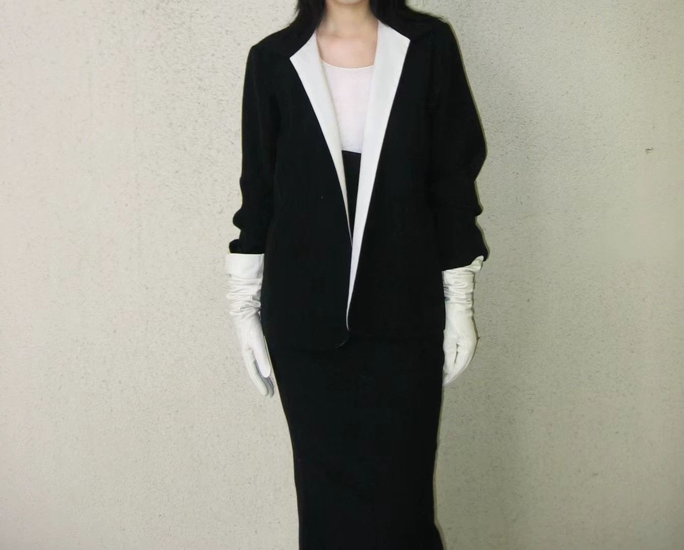 Yohji Yamamoto Yohji Yamamoto Black White Colorblock Wool Blazer Size L / US 10 / IT 46 - 2 Thumbnail