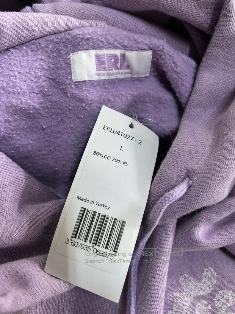 ERL ERL Purple Hooded Sweatshirt Size L / US 10 / IT 46 - 3 Thumbnail