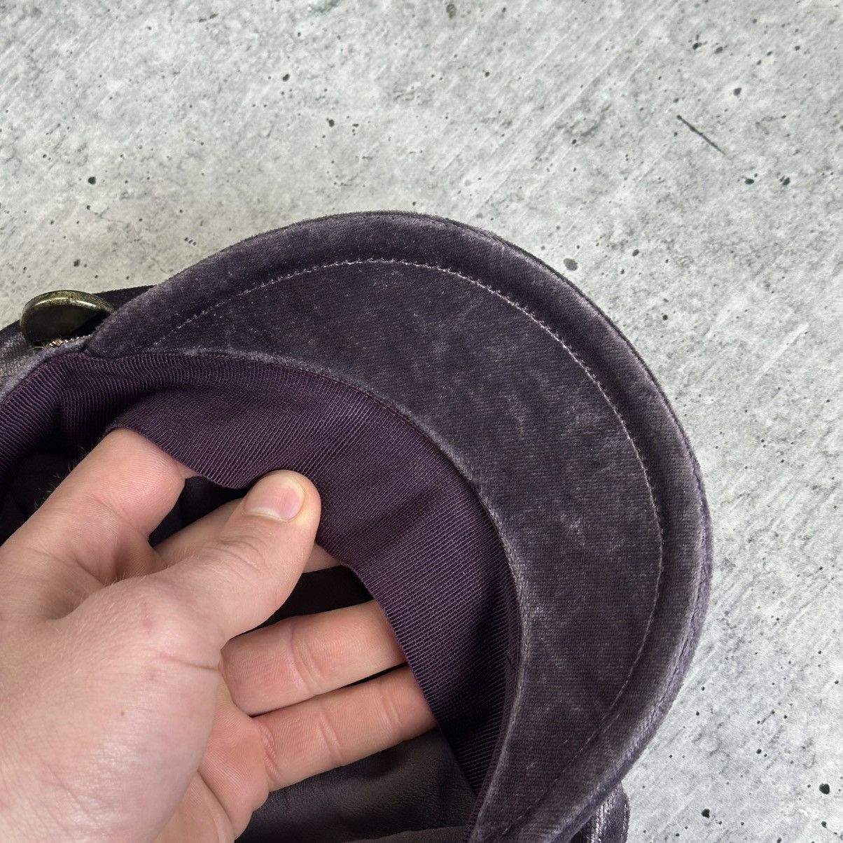 Brunello Cucinelli Brunello Cucinelli Velvet Shimmer Newsboy Hat Purple Women’s Size ONE SIZE - 13 Thumbnail