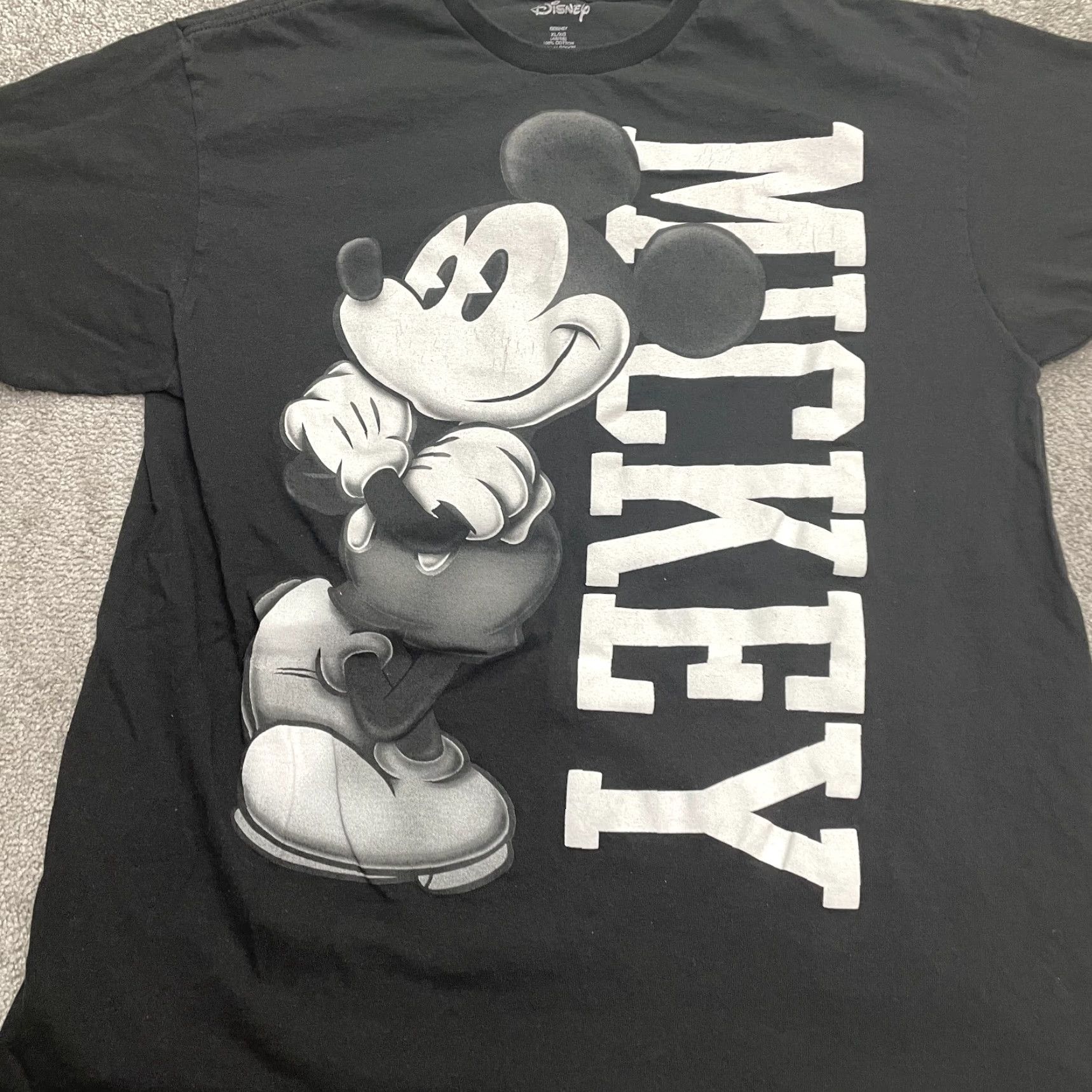 Disney Disney Mickey Mouse Graphic T-Shirt Mens XL Black Crew Neck Cotton Casual Tee Size US XL / EU 56 / 4 - 6 Thumbnail