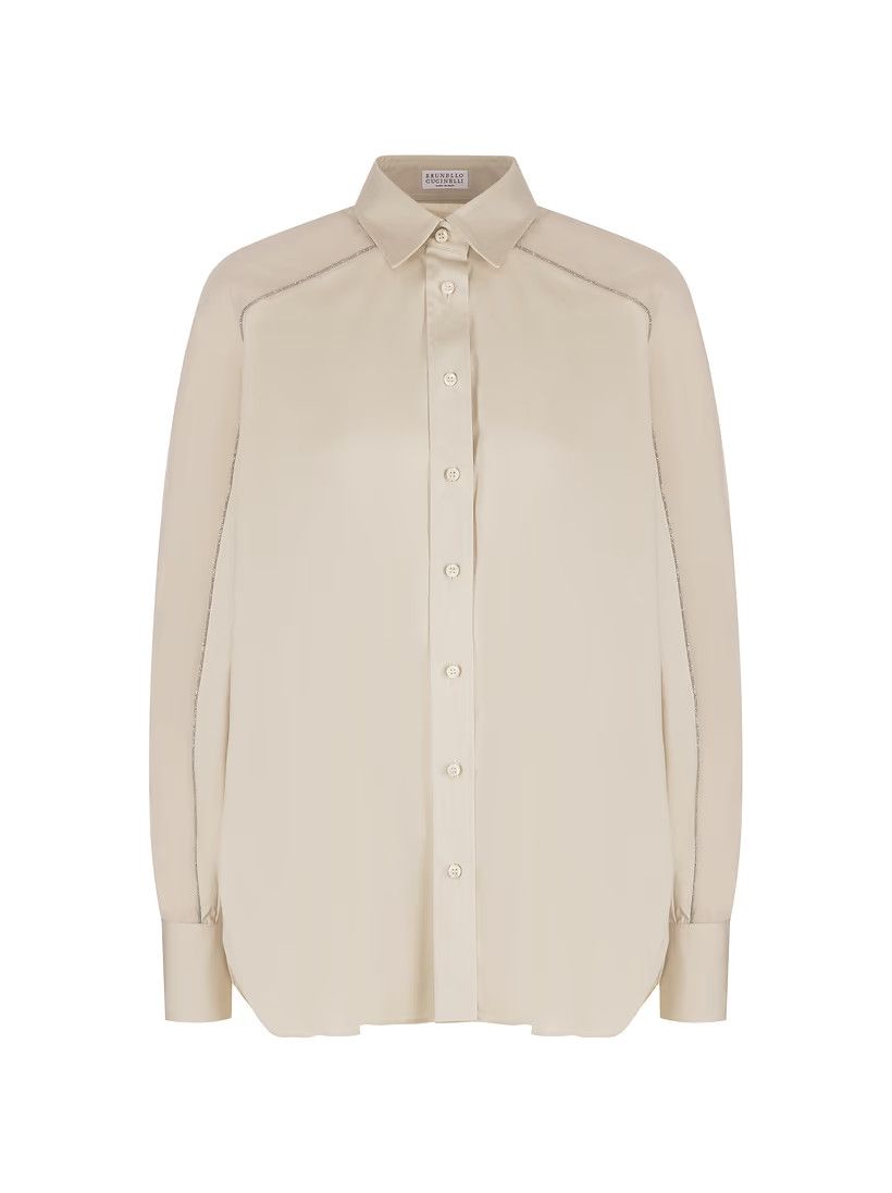 Brunello Cucinelli o1y0725 Shirt in Beige Size M / US 6-8 / IT 42-44 - 1 Thumbnail