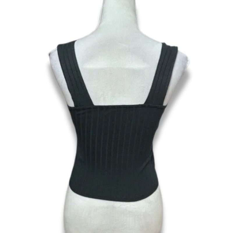Other BP Crop Tank Top Sleeveless Ribbed Black Women's XS NWOT Size XS / US 0-2 / IT 36-38 - 4 Thumbnail