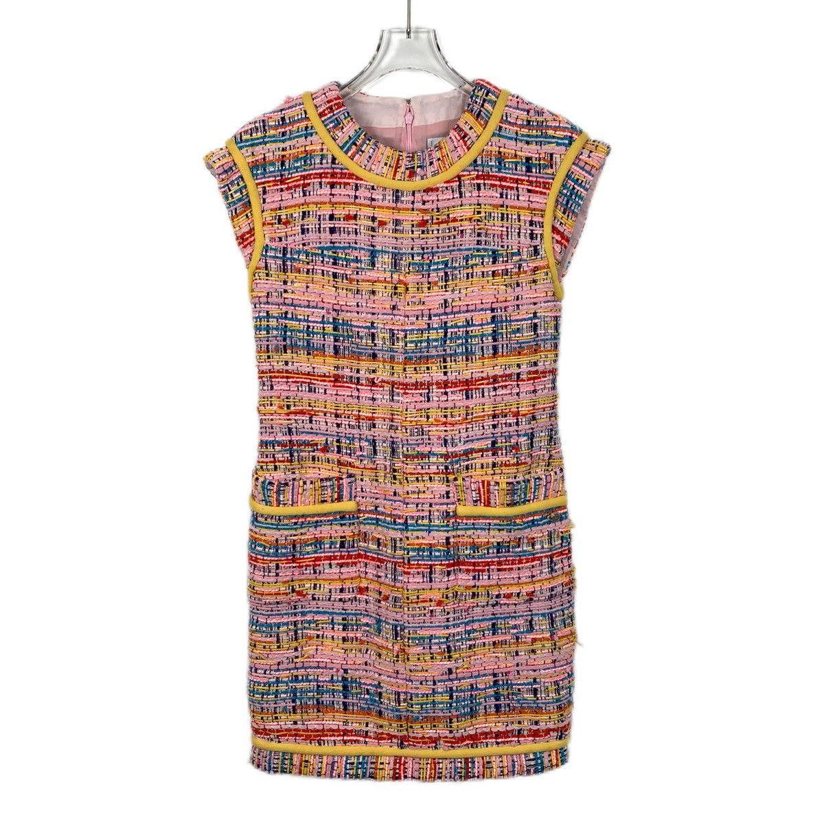 Chanel Chanel Pink Rainbow Woven Tweed Dress Set K26WX Size XXS / US 00 / IT 34 - 5 Thumbnail