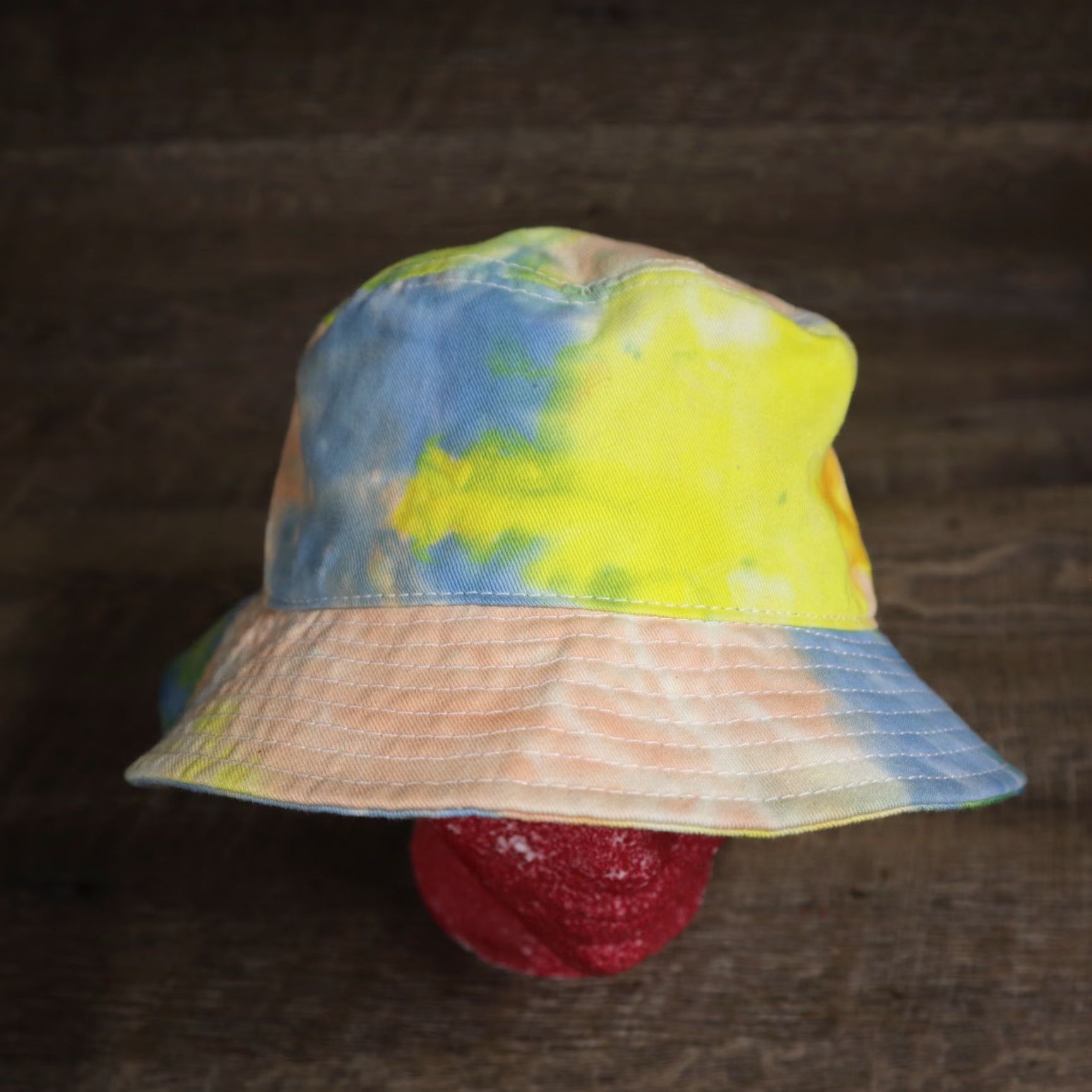 Rainbow VINTAGE Rainbow Tie-Dye Bucket Hat Sun Cap Fishing Fisherman Adult One-Size Size ONE SIZE - 2 Thumbnail