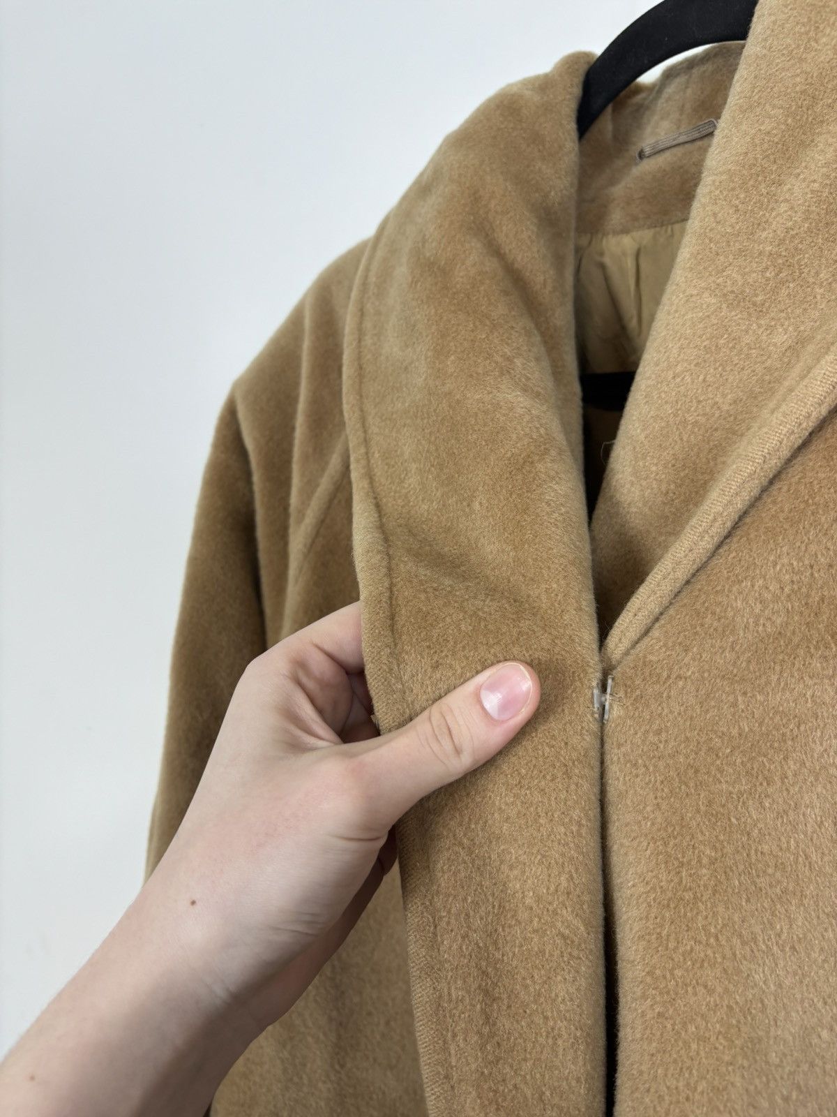 Max Mara Max Mara Women’s Camel Brown Wool Fur Oversized Icon Coat Size L / US 10 / IT 46 - 10 Thumbnail