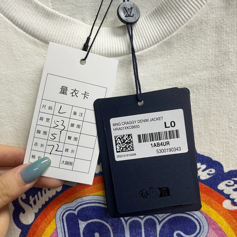Louis Vuitton White Rainbow Letter Print Round Neck Short