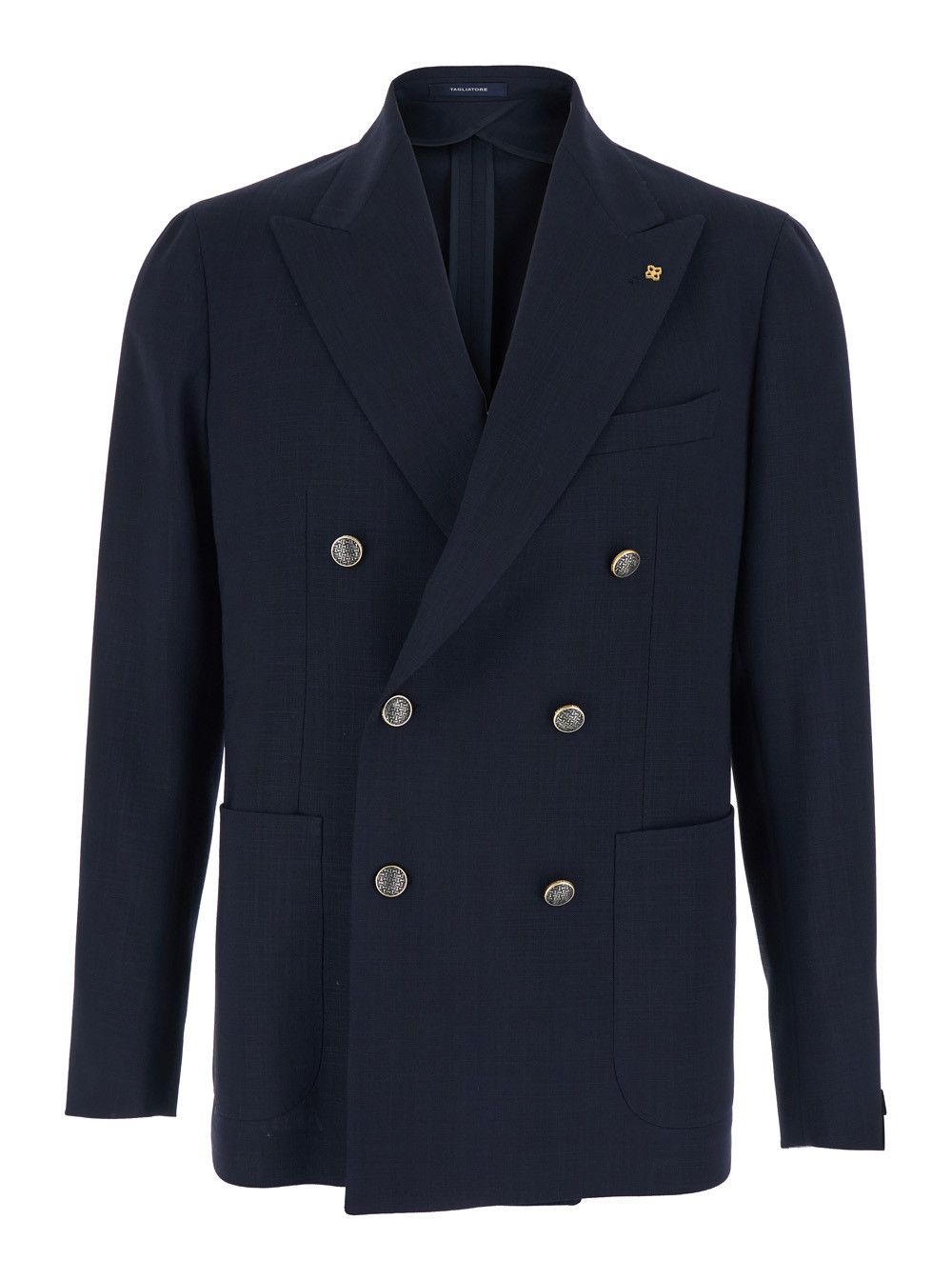 Tagliatore Blue Double-breasted Jacket with Peak Revers in Wool for Men Size US M / EU 48-50 / 2 - 1 Thumbnail