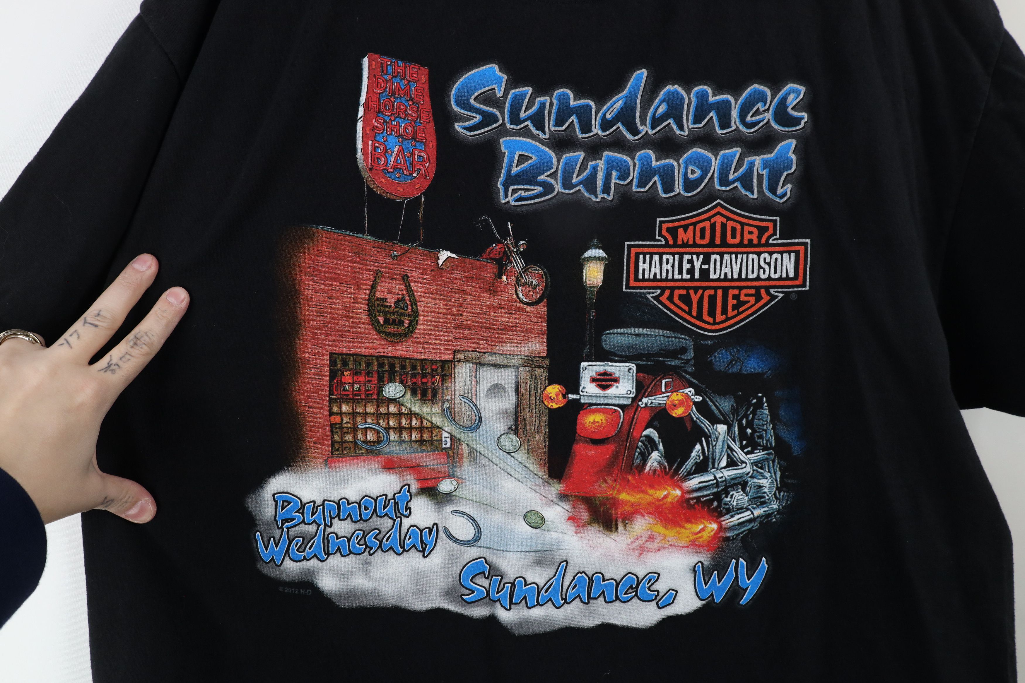 Harley Davidson × Vintage Vintage Y2K Harley Davidson Sundance Wyoming T-Shirt Black Size US XL / EU 56 / 4 - 9 Thumbnail
