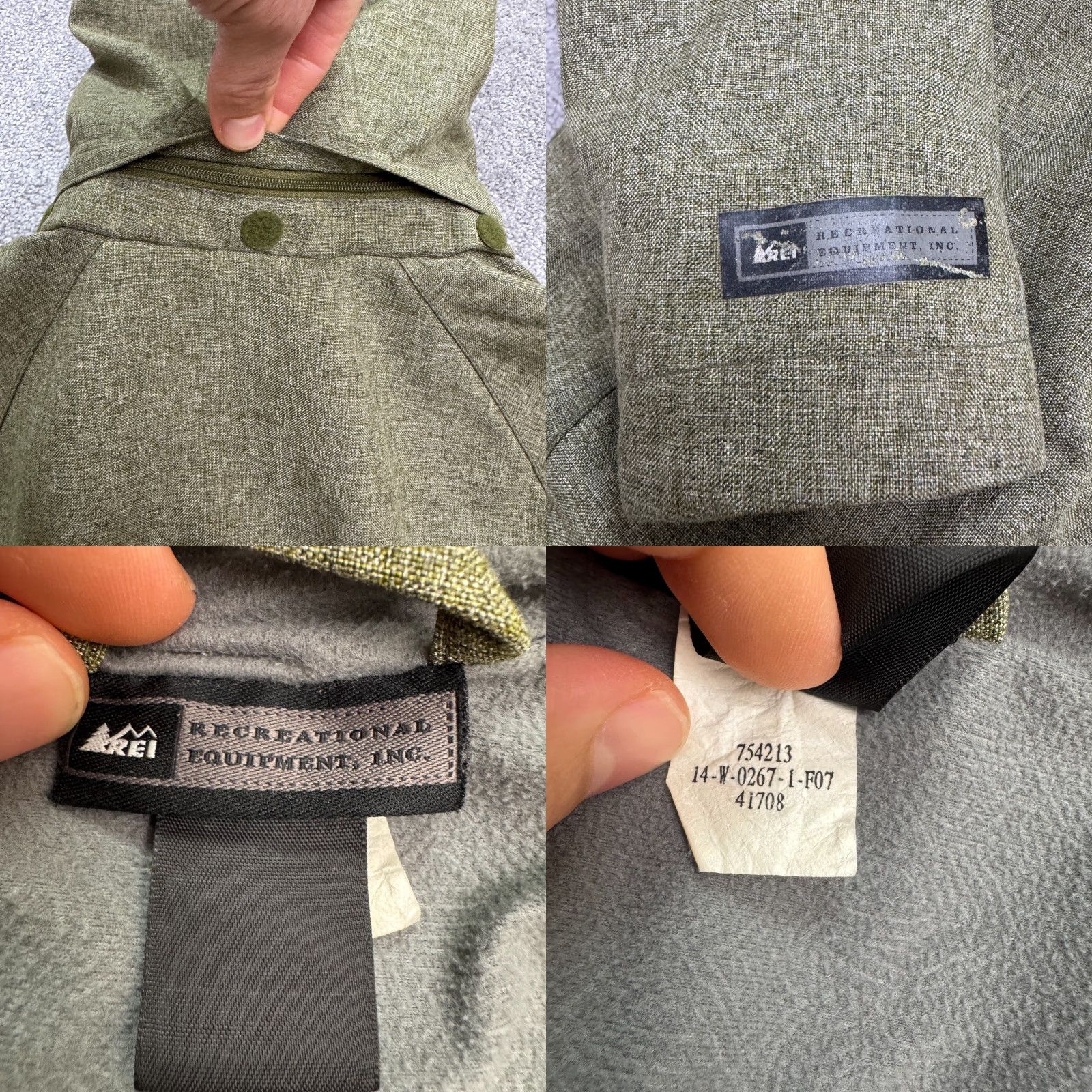 Vintage REI Elements Softshell Fleece Jacket Womens Small Green Full Zip Removable Hood Size S / US 4 / IT 40 - 9 Thumbnail