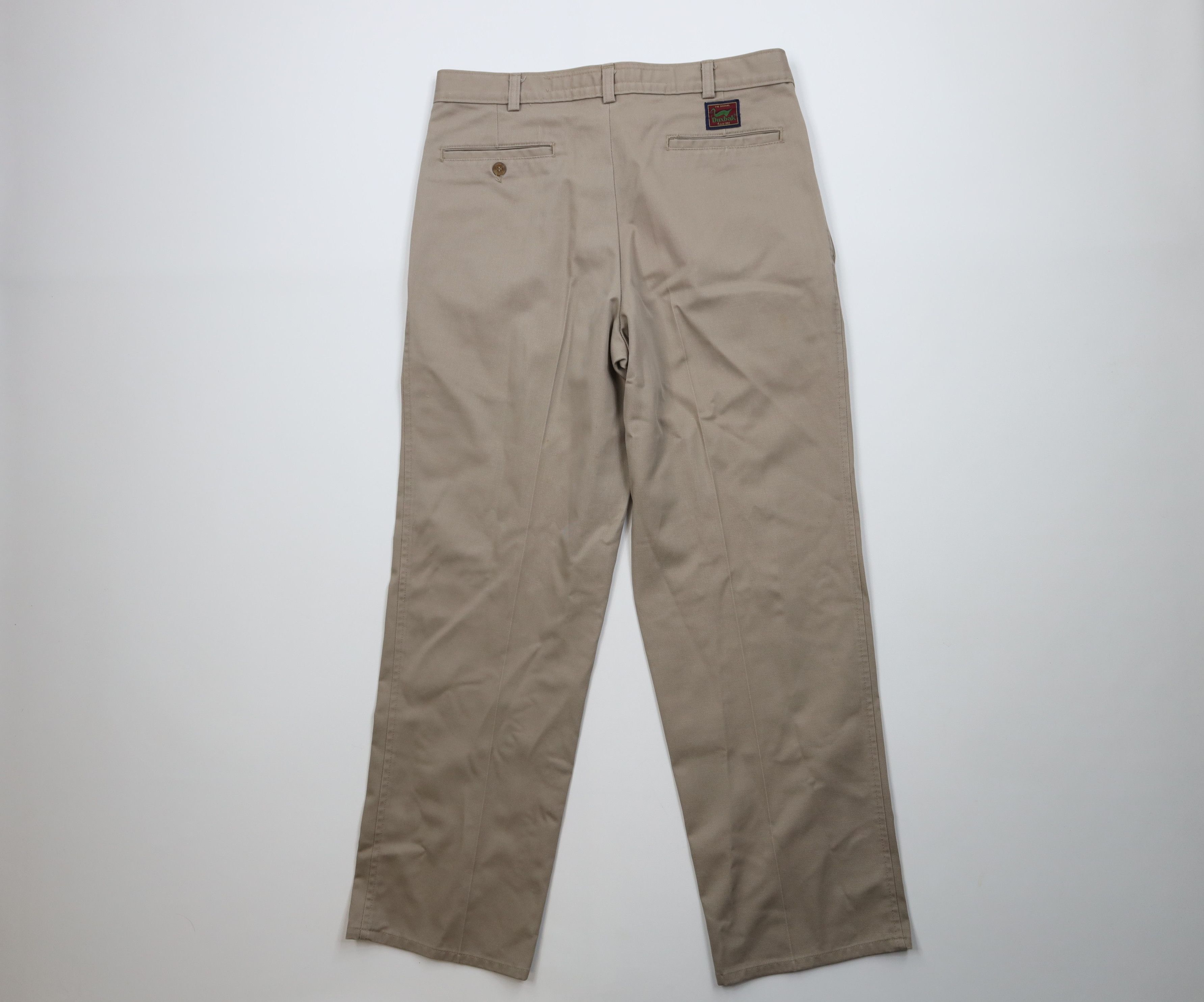 Vintage Vintage 90s Duxbak Wide Leg Chino Pants Beige Cotton USA Size US 34 / EU 50 - 9 Thumbnail
