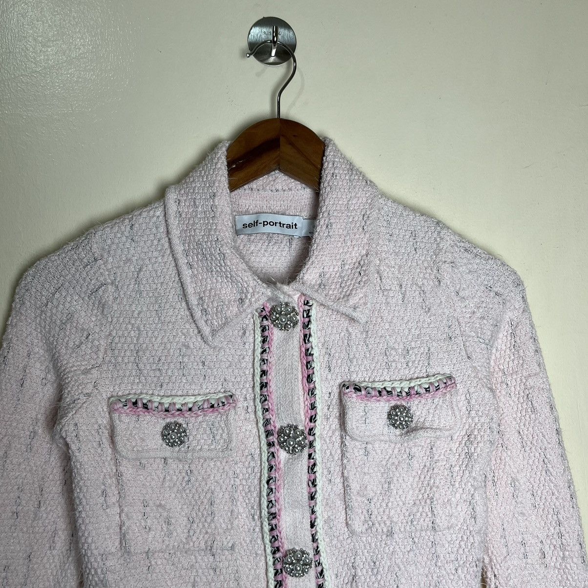 Self-Portrait Self-Portrait Melange Knit Tweed Cardigan Size S / US 4 / IT 40 - 2 Thumbnail