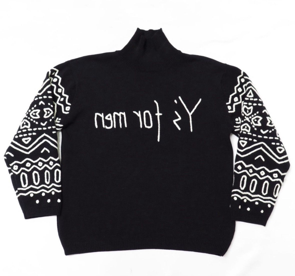 Yohji Yamamoto Y's for men Logo Embroidered Reversible Wool Knit Sweater Size US L / EU 52-54 / 3 - 8 Thumbnail