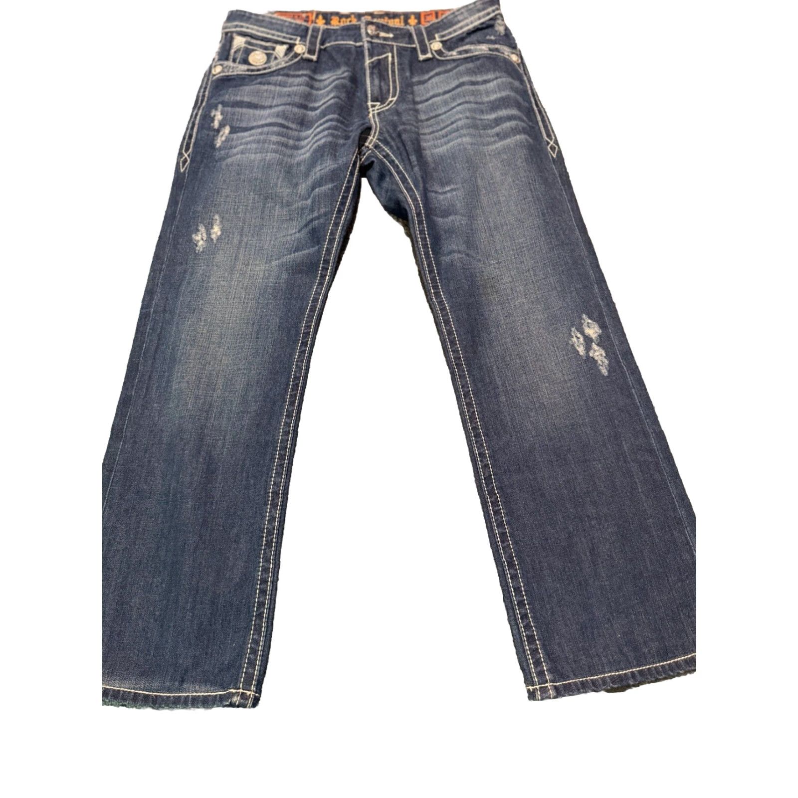 Vintage Rock Revival Jeans Blue Denim Kurt Straight Leg 36x31 Mens Regular 5-Pocket Denim Blue Jeans Rock Revival Size US 36 / EU 52 - 2 Thumbnail