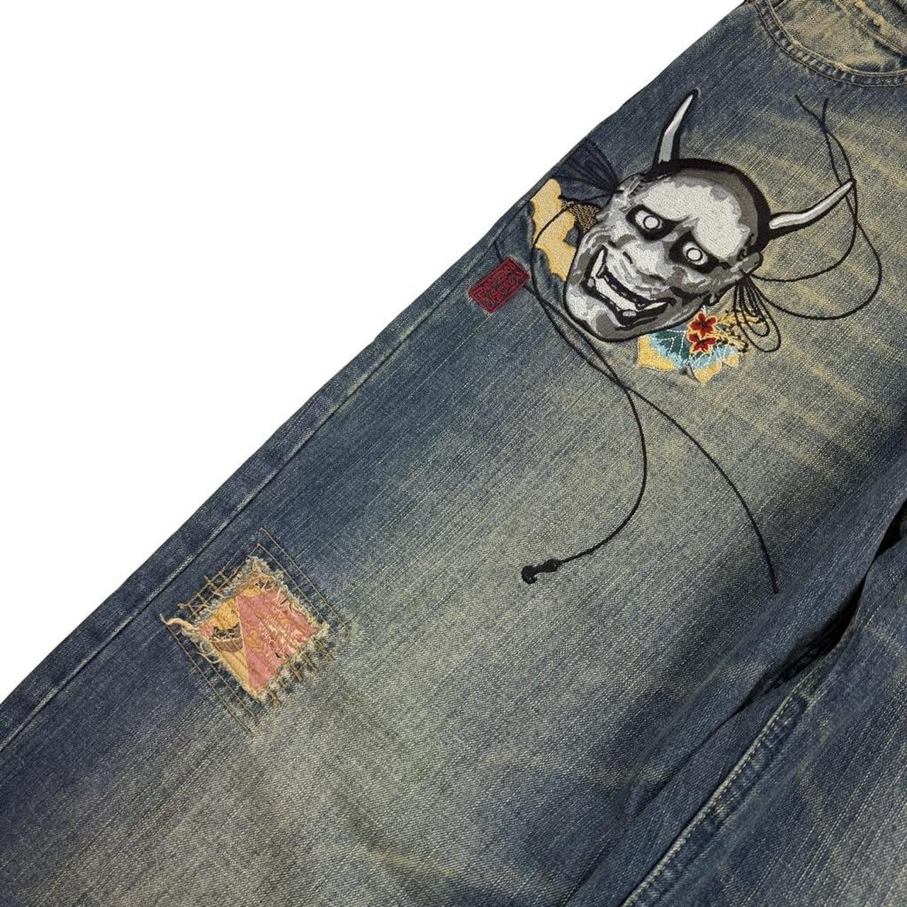 Karakuri Tamashii Karakuri Tamashii Embroidered Oni Japanese Jeans - Waist 38 Size US 38 / EU 54 - 2 Thumbnail
