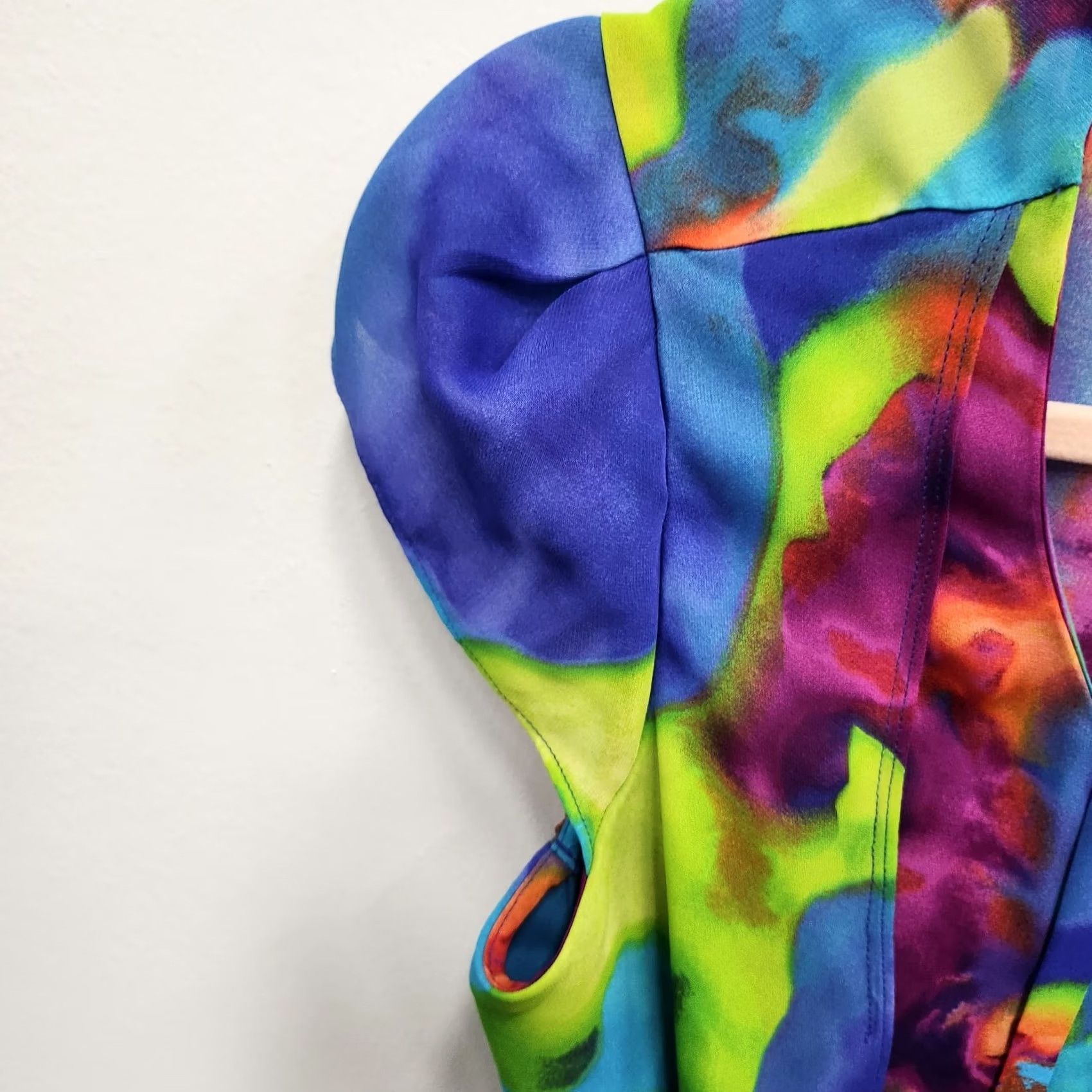 Worthington Worthington Womens Blouse Petite Large Abstract Print Artsy Short Sleeve Top NWT Blouse (+Petites) Multicolor Size L / US 10 / IT 46 - 5 Thumbnail