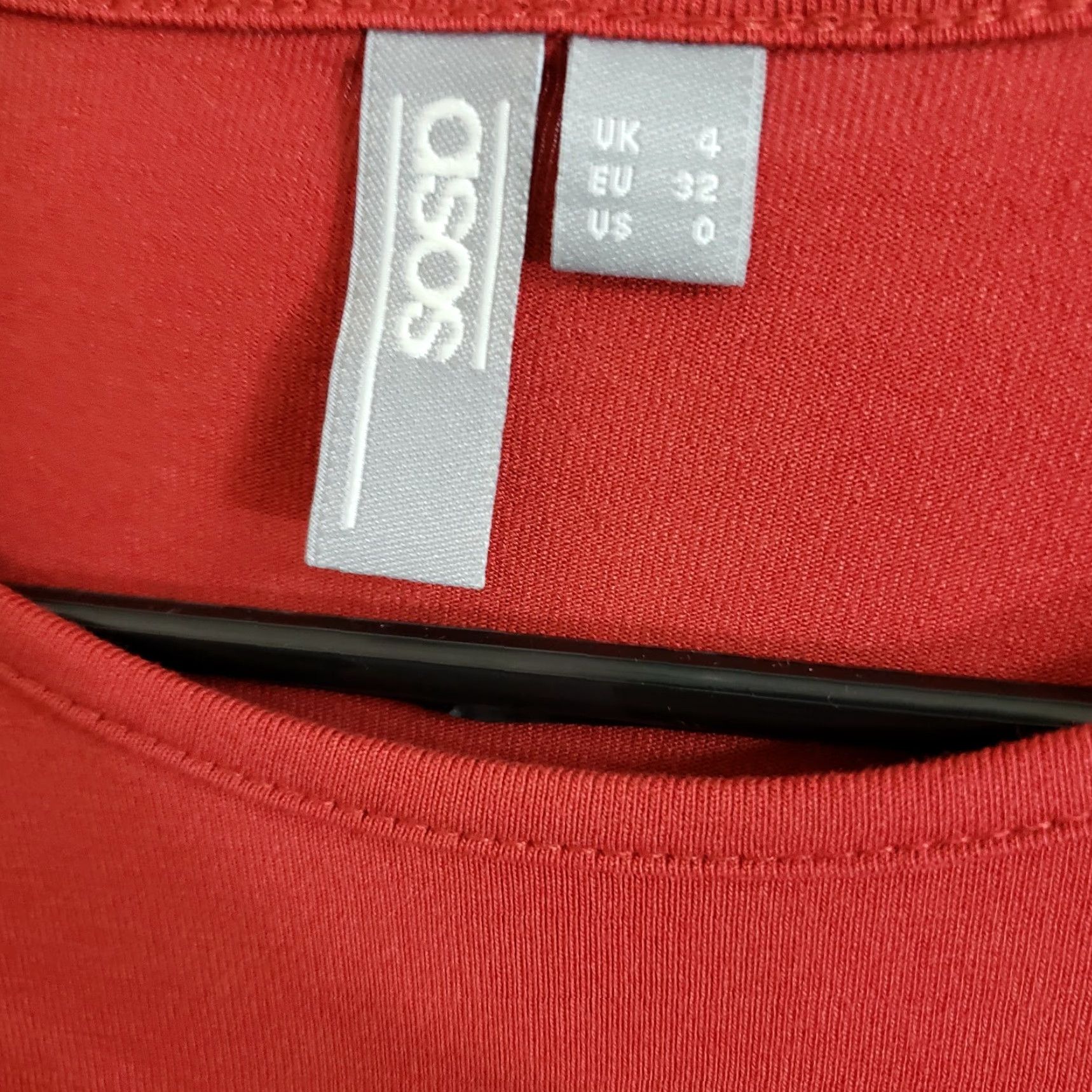 Asos ASOS Womens Long Sleeve Dress Sz 0 Solid Red Flare Sleeve Viscose Blend Dress-Short Mini Pattern: Solid, Size 0, Red, Regular, Womens Size XS / US 0-2 / IT 36-38 - 6 Thumbnail