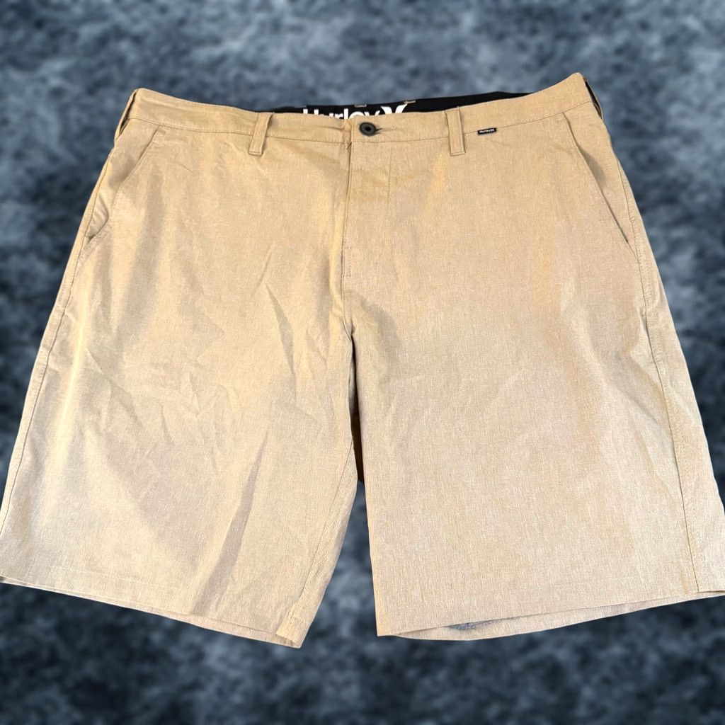 Hurley Hurley Phantom Hybrid Shorts Mens 38" Khaki Beach Casual Everyday Stretch Lightweight Quick Dry Pockets Breathable Chino 10" Inseam Regular Size US 38 / EU 54 - 1 Thumbnail