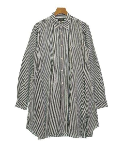 Comme des Garcons Homme Plus Shirt Stripes Cotton Long Sleeve Button Up Navy x White Size US M / EU 48-50 / 2 - 1 Thumbnail