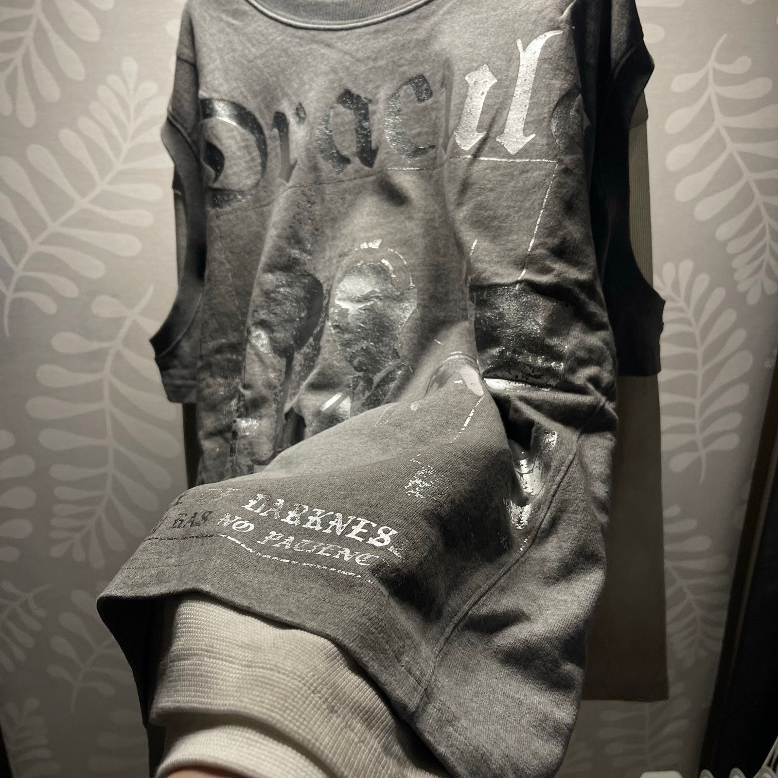 Japanese Brand TwoLayer Gray Thermal Longsleeve Sweatshirt Pullover Dracula Size US L / EU 52-54 / 3 - 7 Thumbnail
