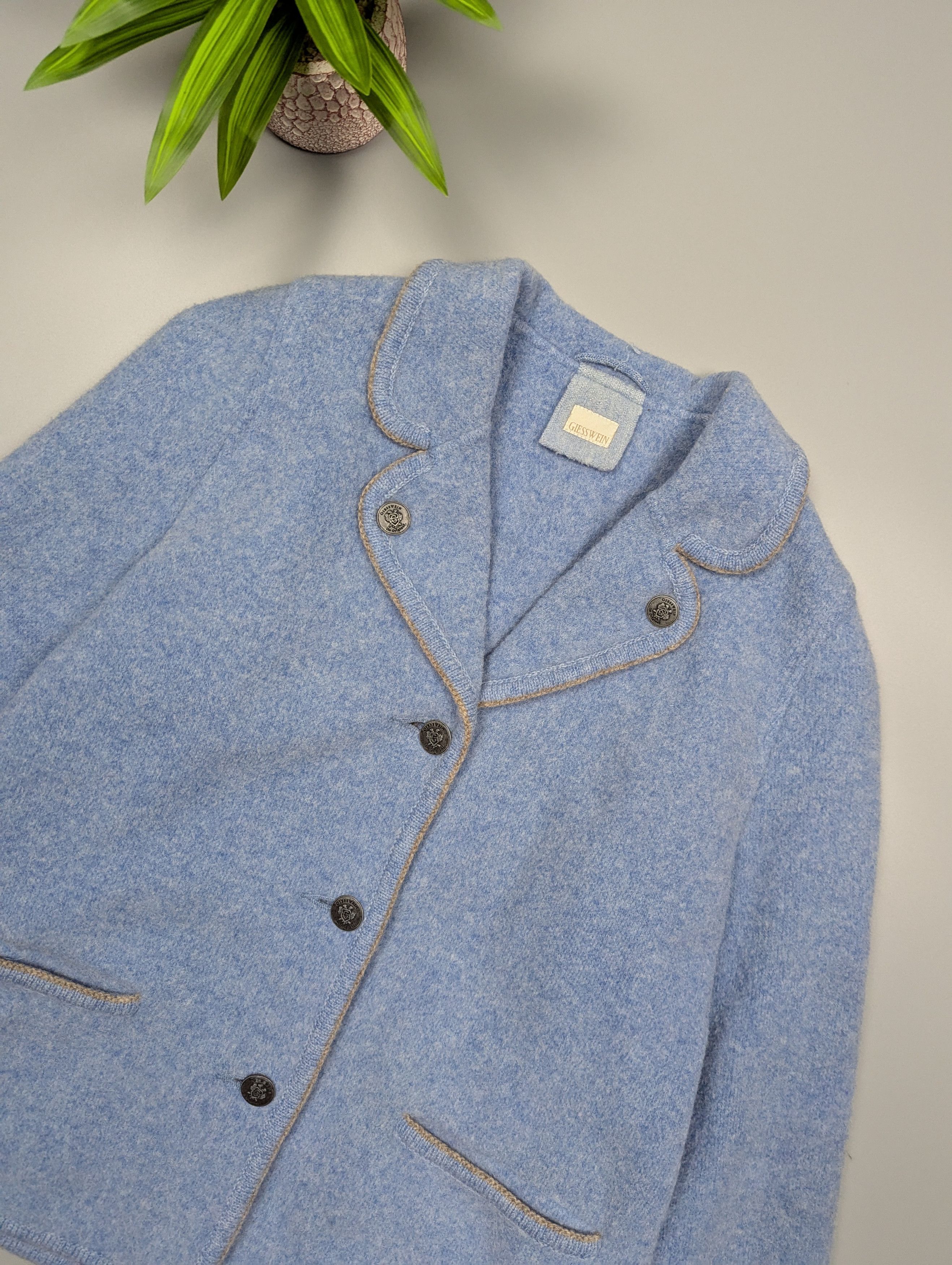 GIESSWEIN Giesswein Wool Blazer Blue US10 Vintage Austria Alpine Size L / US 10 / IT 46 - 8 Thumbnail